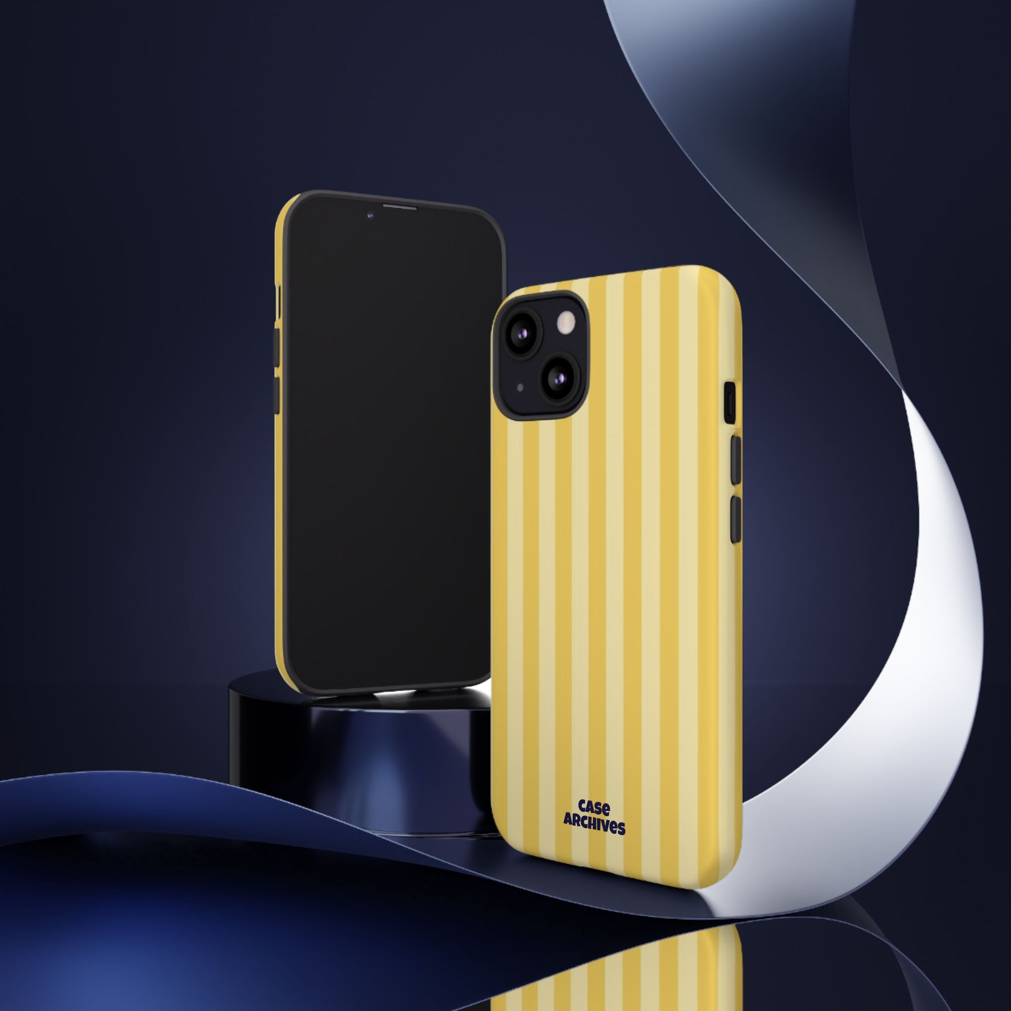 Yellow Striped Tough Phone Case – Durable Protective Cover (Case Archives)