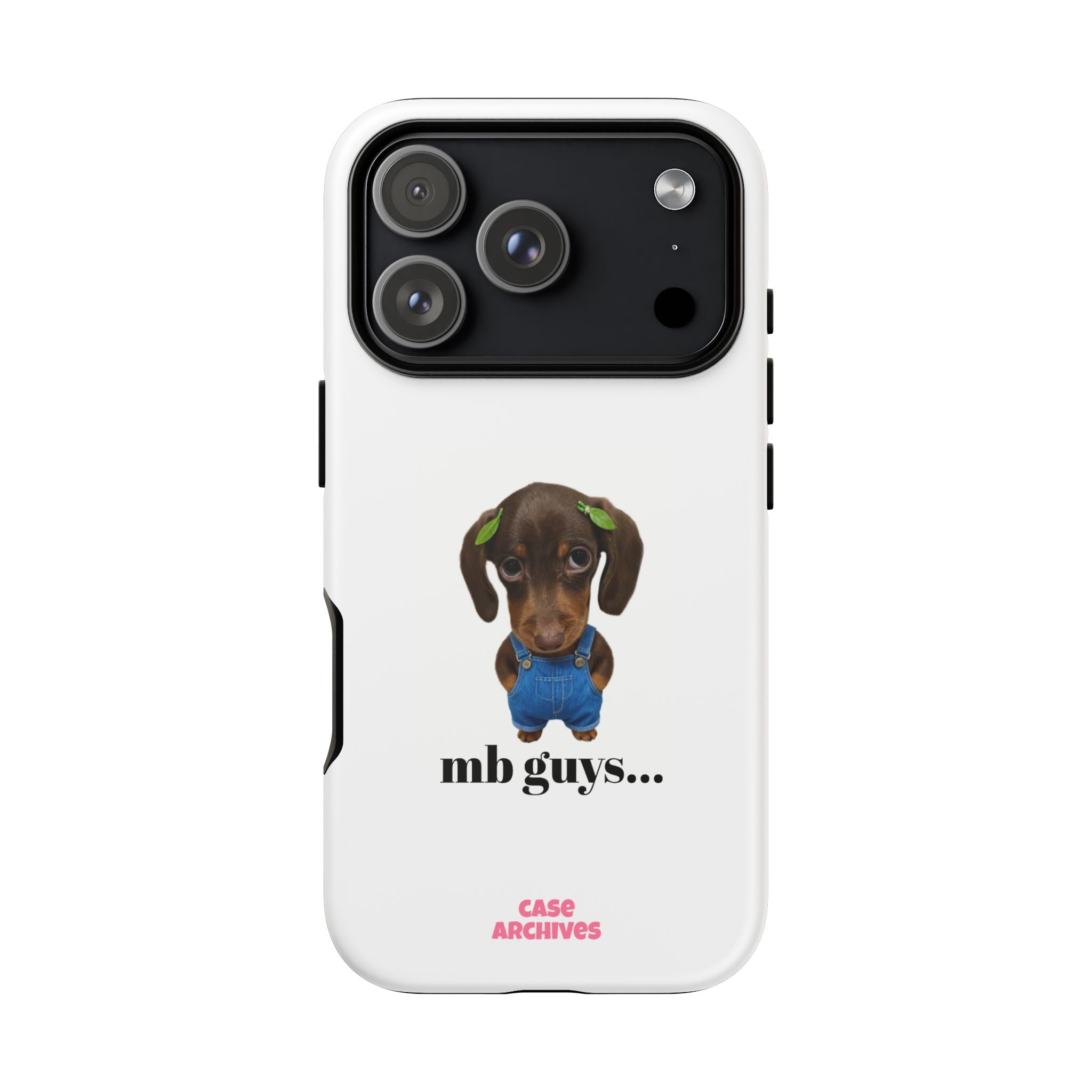Phone Case — Cute Dachshund Puppy Design with 'nb guys...' Text