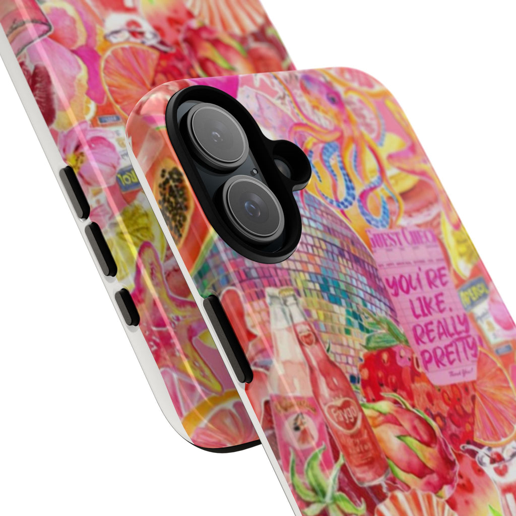 Phone Case — Pink Tropical Collage "You're Like, Really Pretty"
