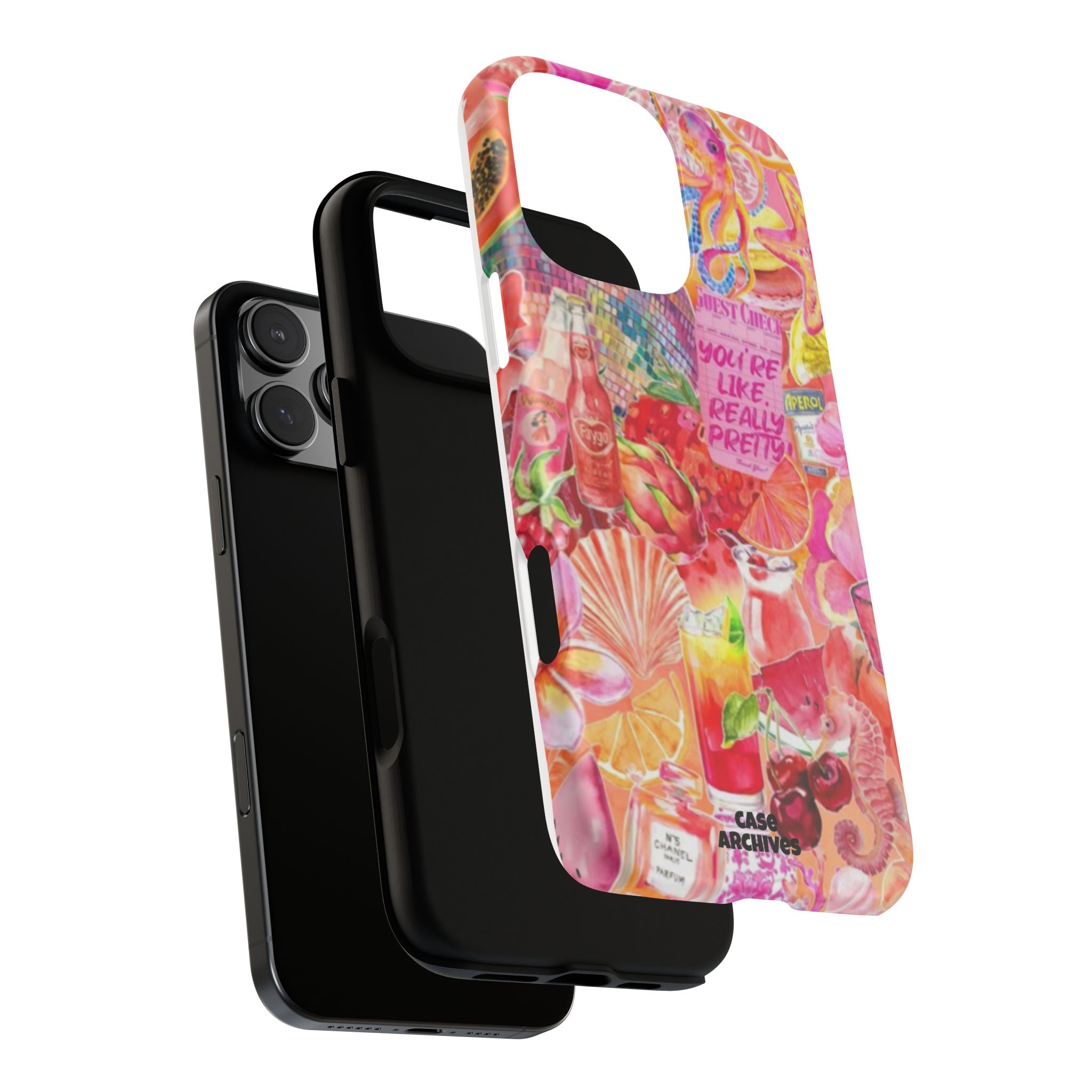Phone Case — Pink Tropical Collage "You're Like, Really Pretty"