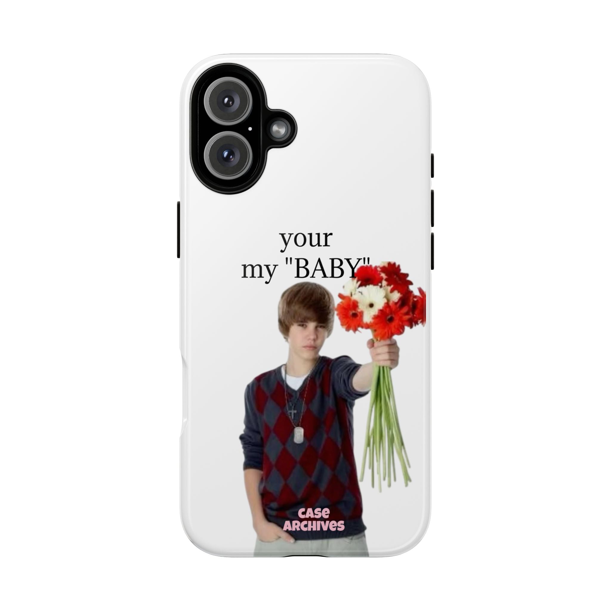“your my 'BABY'” Justin Retro Photo Floral Design