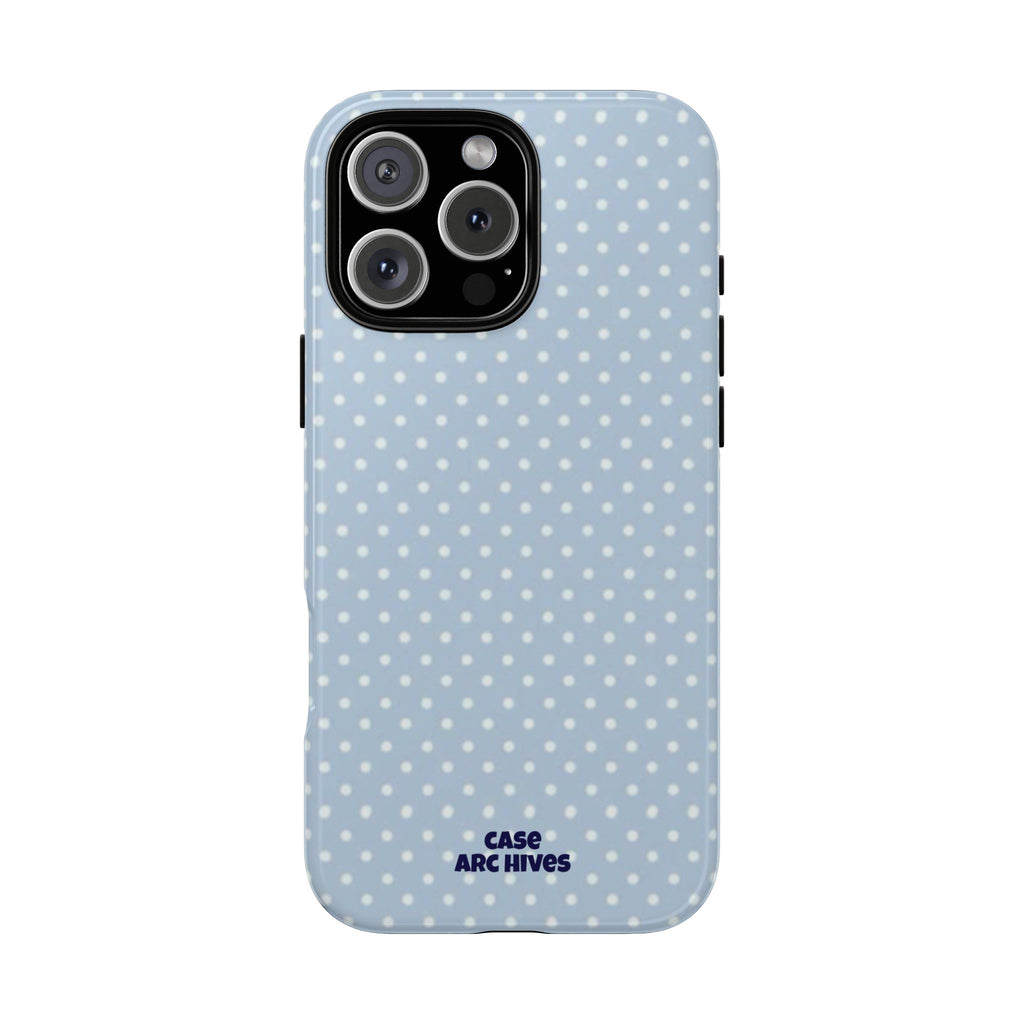 Pastel Blue Polka Dot Tough Phone Case — Protective iPhone Cover