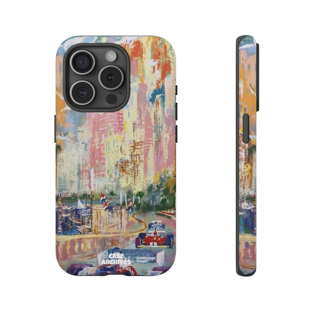 Racing Cityscape Phone Case — Vintage Grand Prix Art Protective Cover