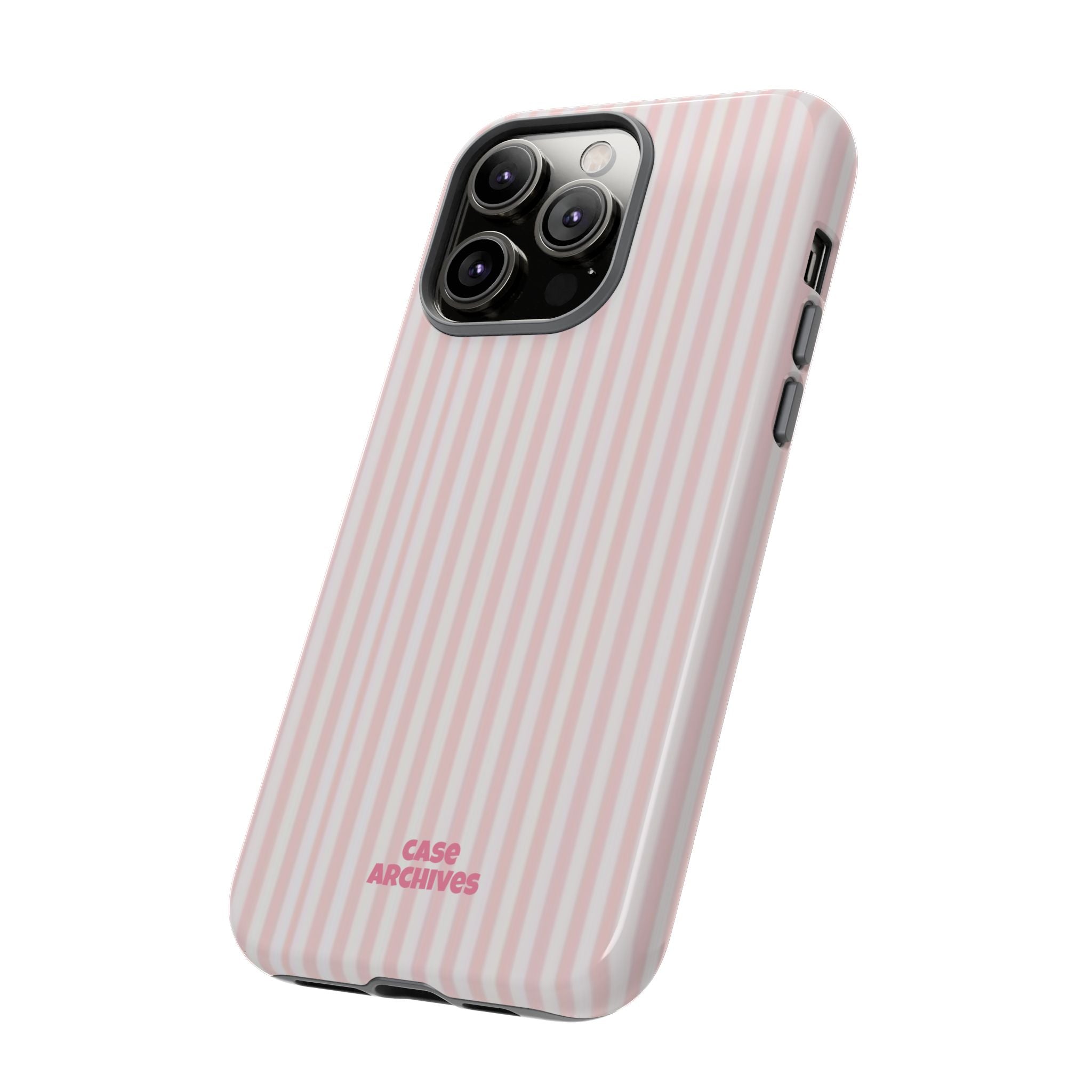 Pink Pastel Stripe Tough Phone Case — Protective iPhone Cover