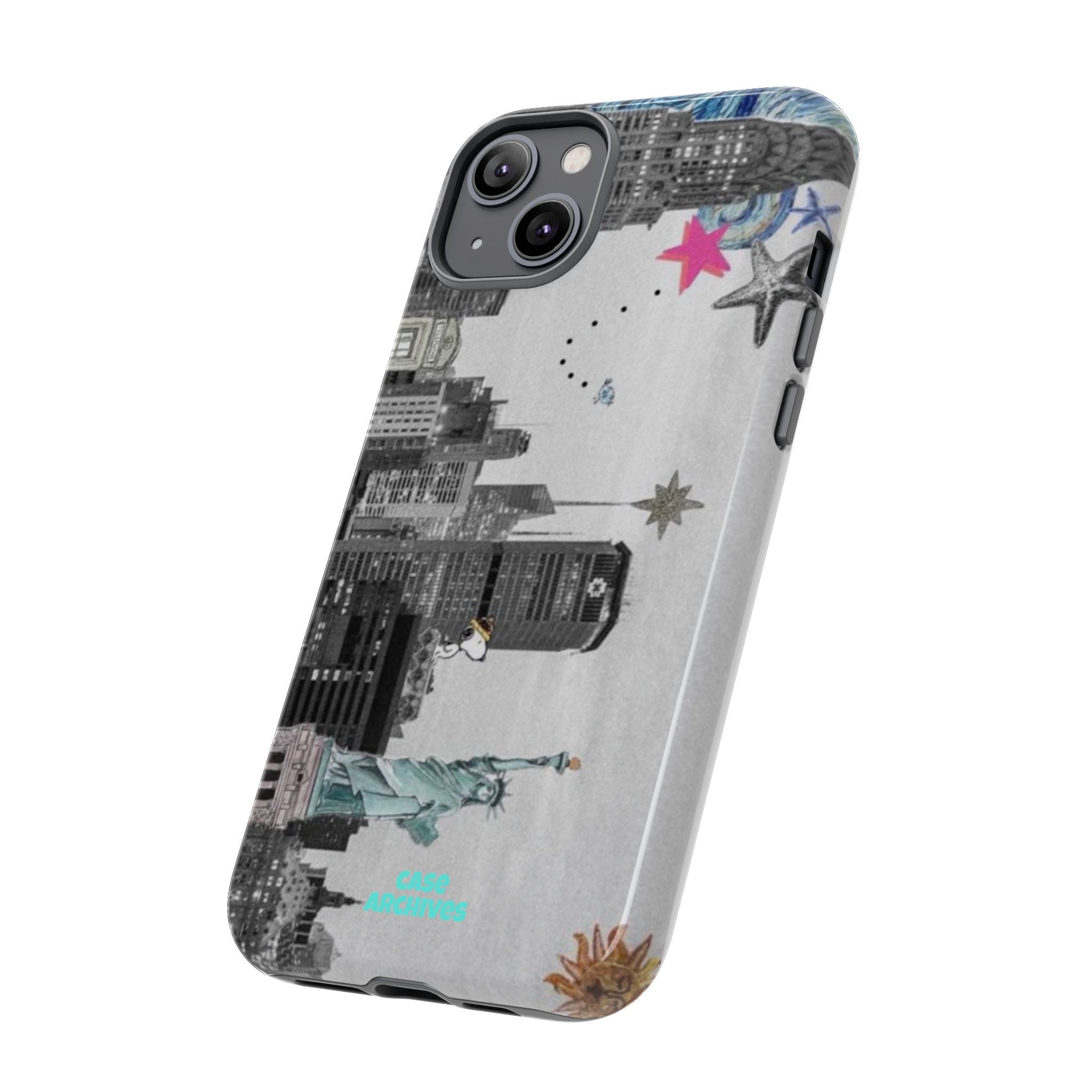 City Skyline Tough Phone Case – Statue of Liberty Urban Art Protective Cover