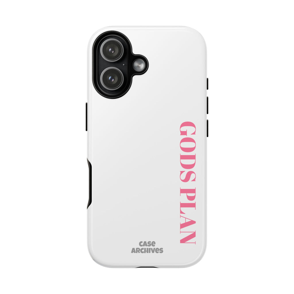 Phone Case — GODS PLAN Vertical Pink Text Religious iPhone Cover