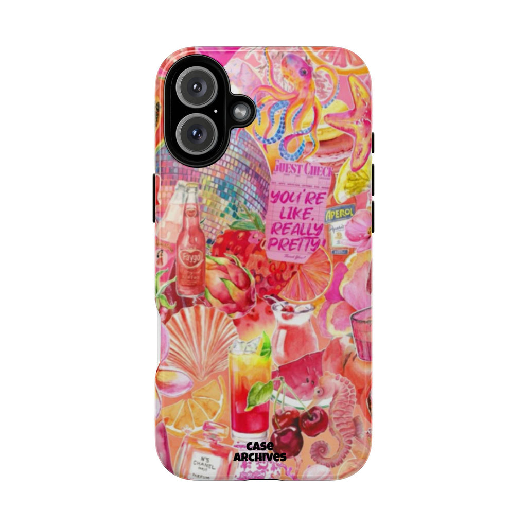Phone Case — Pink Tropical Collage "You're Like, Really Pretty"