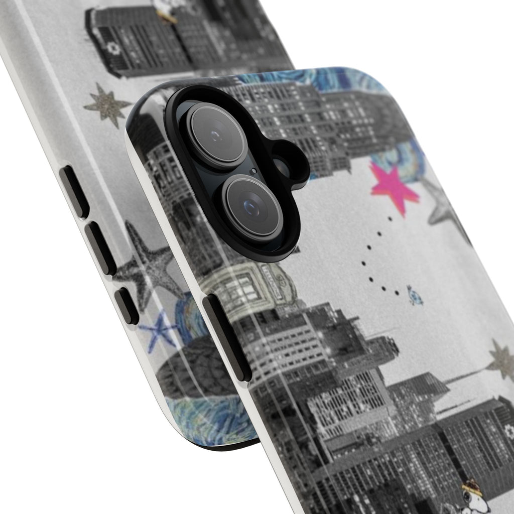 City Skyline Tough Phone Case – Statue of Liberty Urban Art Protective Cover