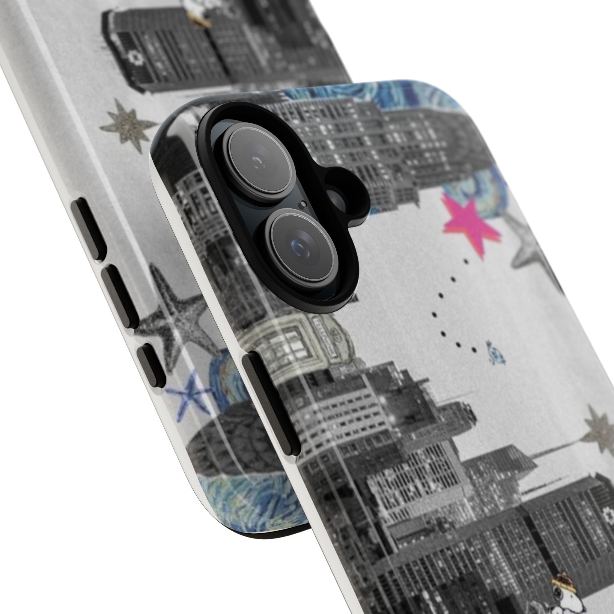 City Skyline Tough Phone Case – Statue of Liberty Urban Art Protective Cover