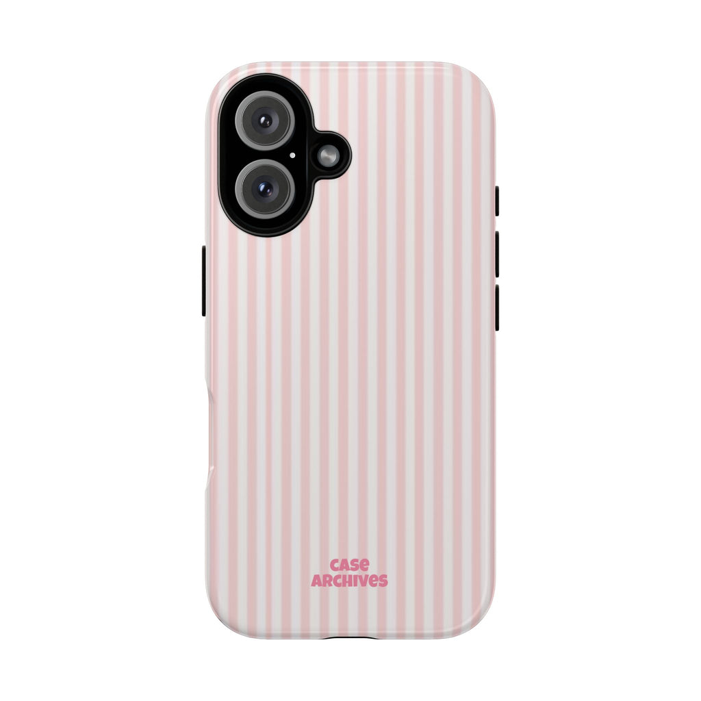 Pink Pastel Stripe Tough Phone Case — Protective iPhone Cover