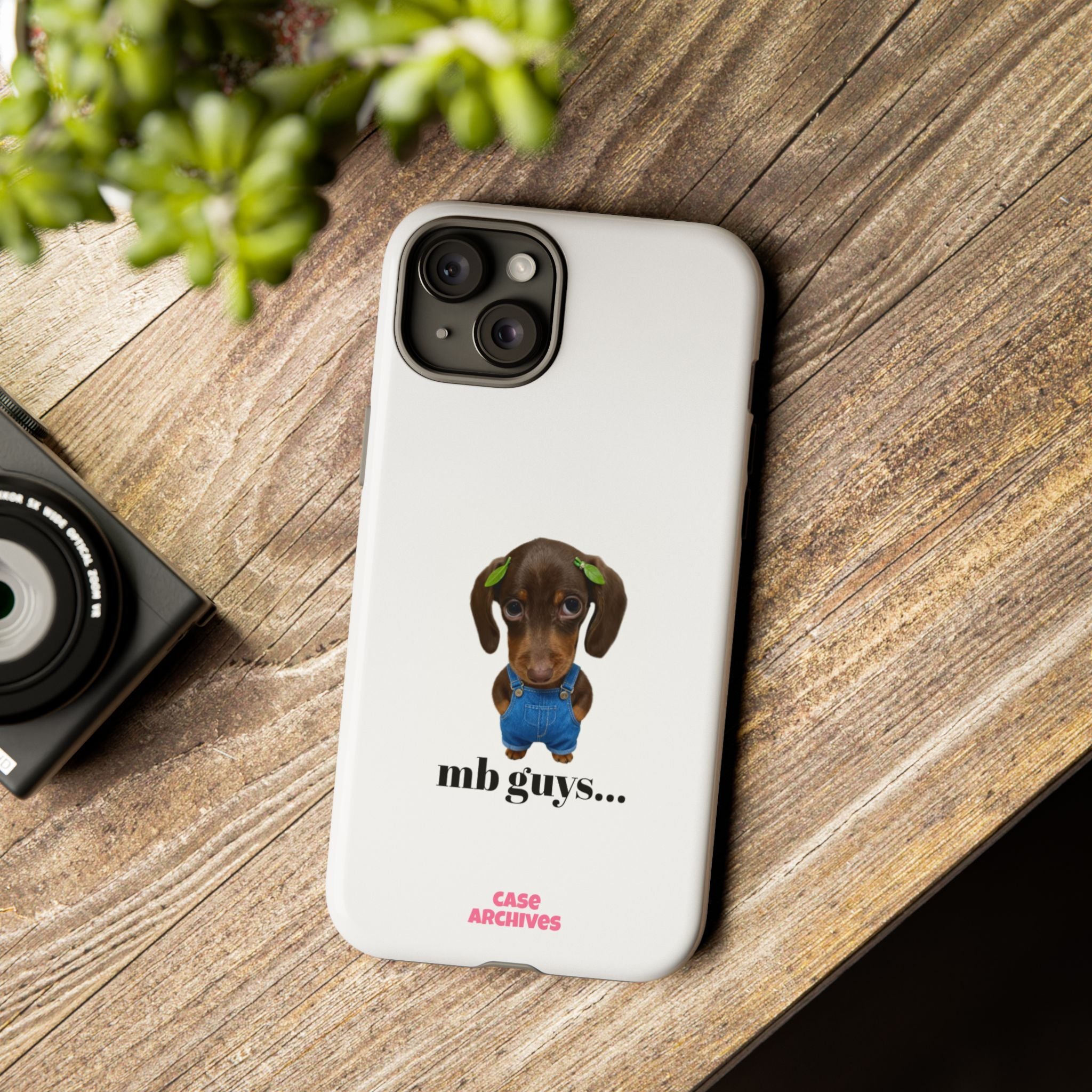 Phone Case — Cute Dachshund Puppy Design with 'nb guys...' Text