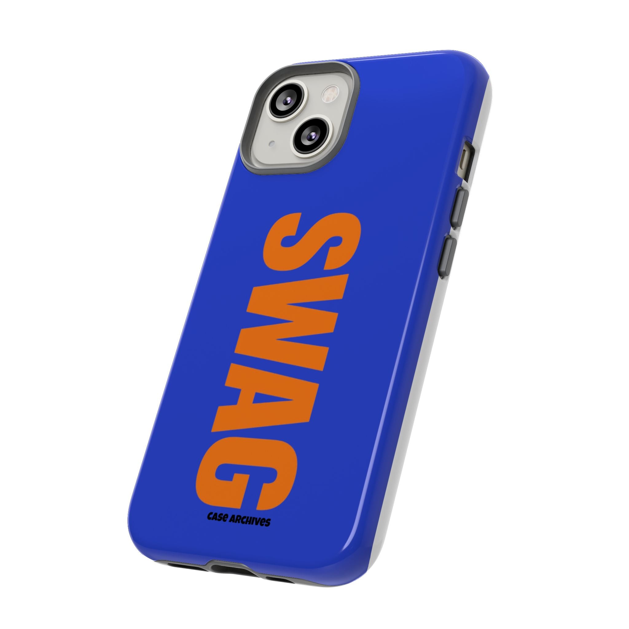 SWAG phone case | Tough Cases blue orange typography