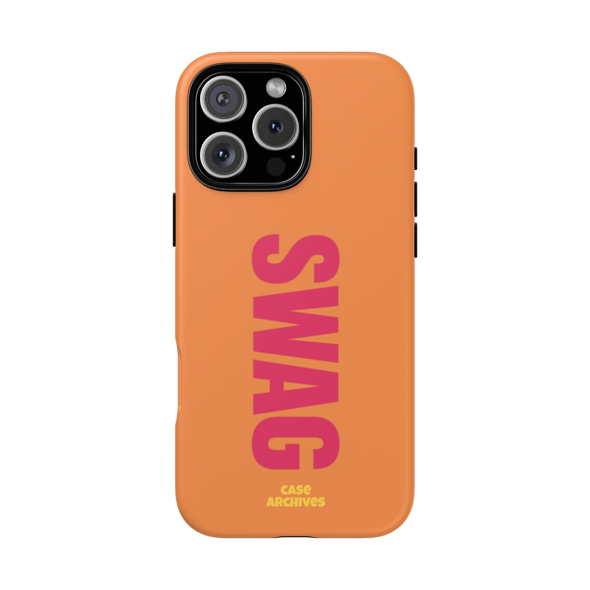 SWAG vertical text Tough Case | orange phone case, bold typography