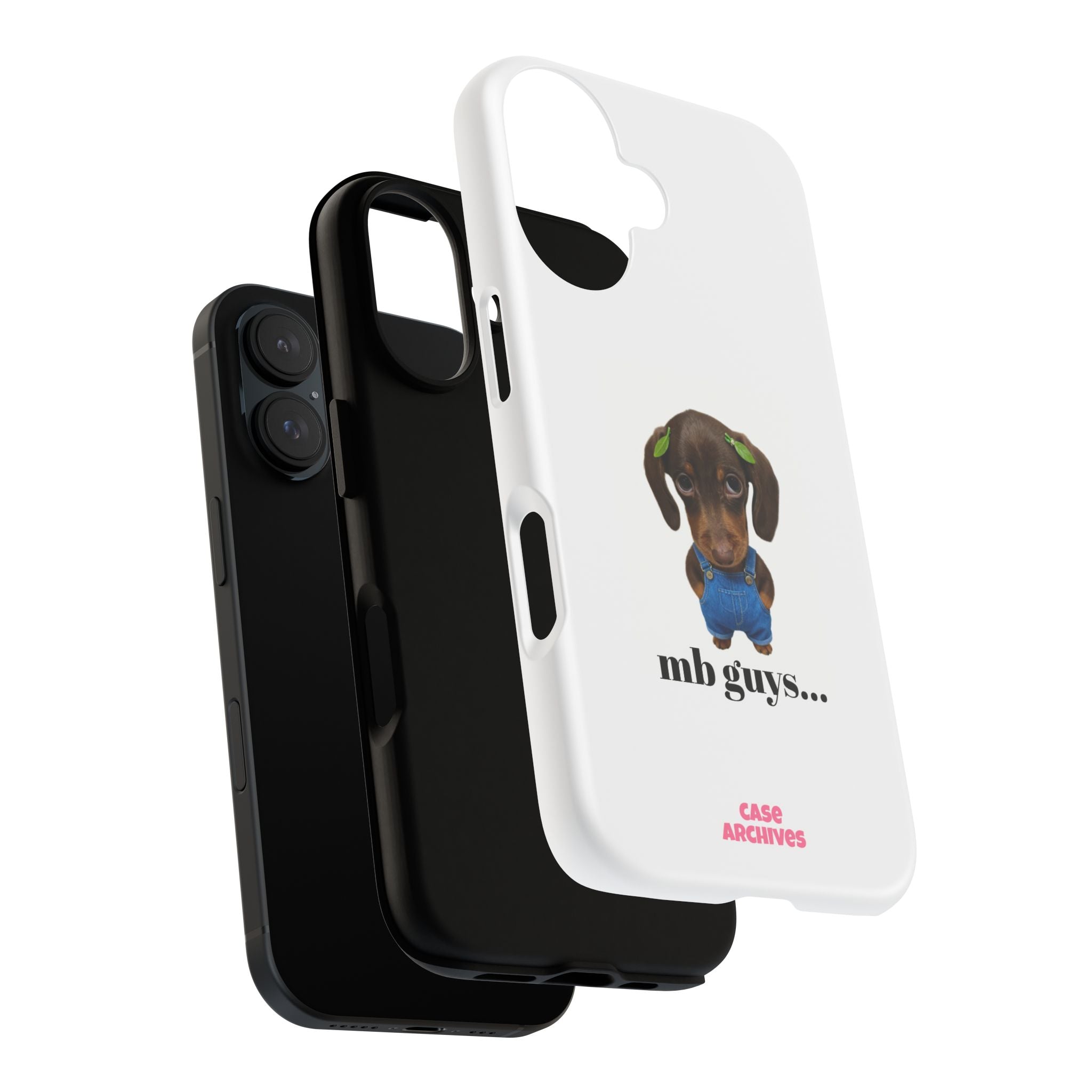 Phone Case — Cute Dachshund Puppy Design with 'nb guys...' Text