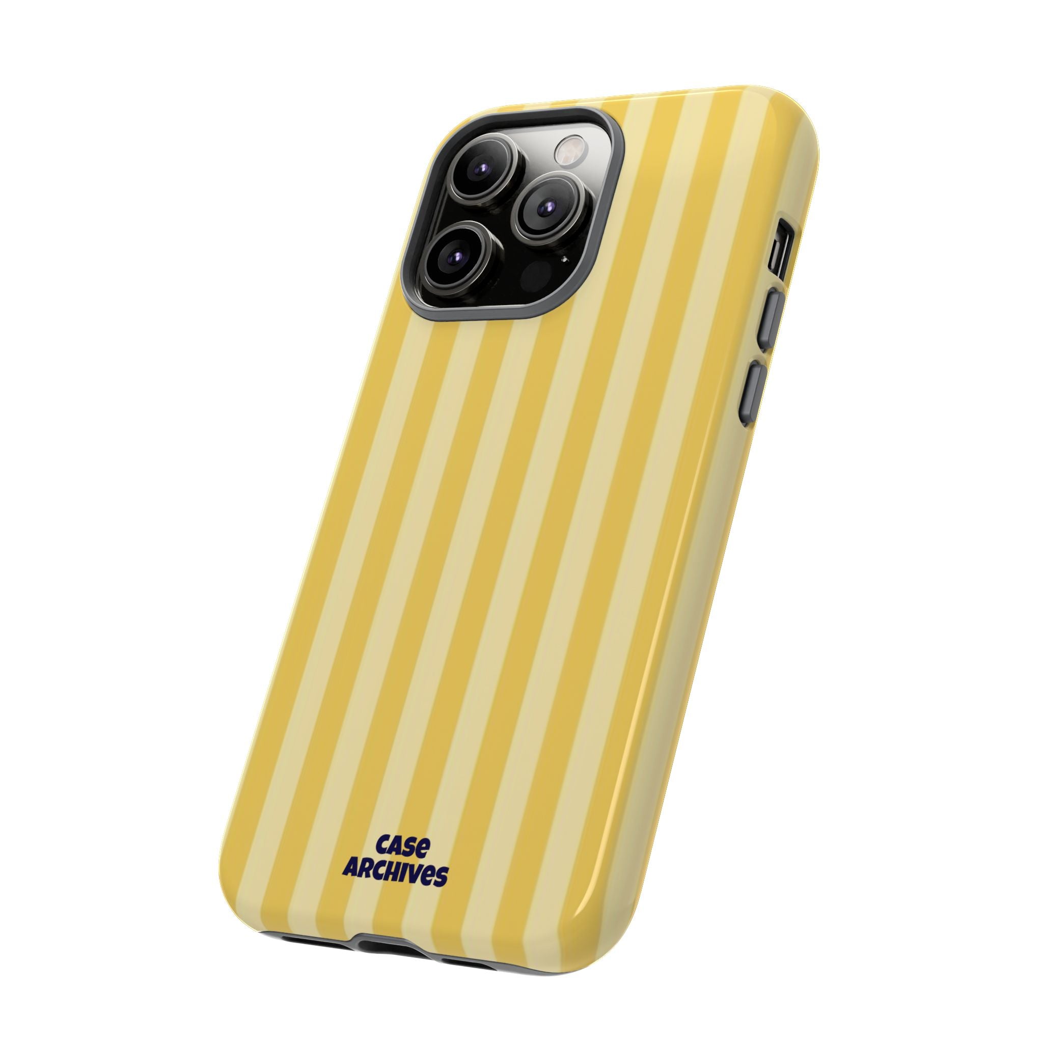 Yellow Striped Tough Phone Case – Durable Protective Cover (Case Archives)