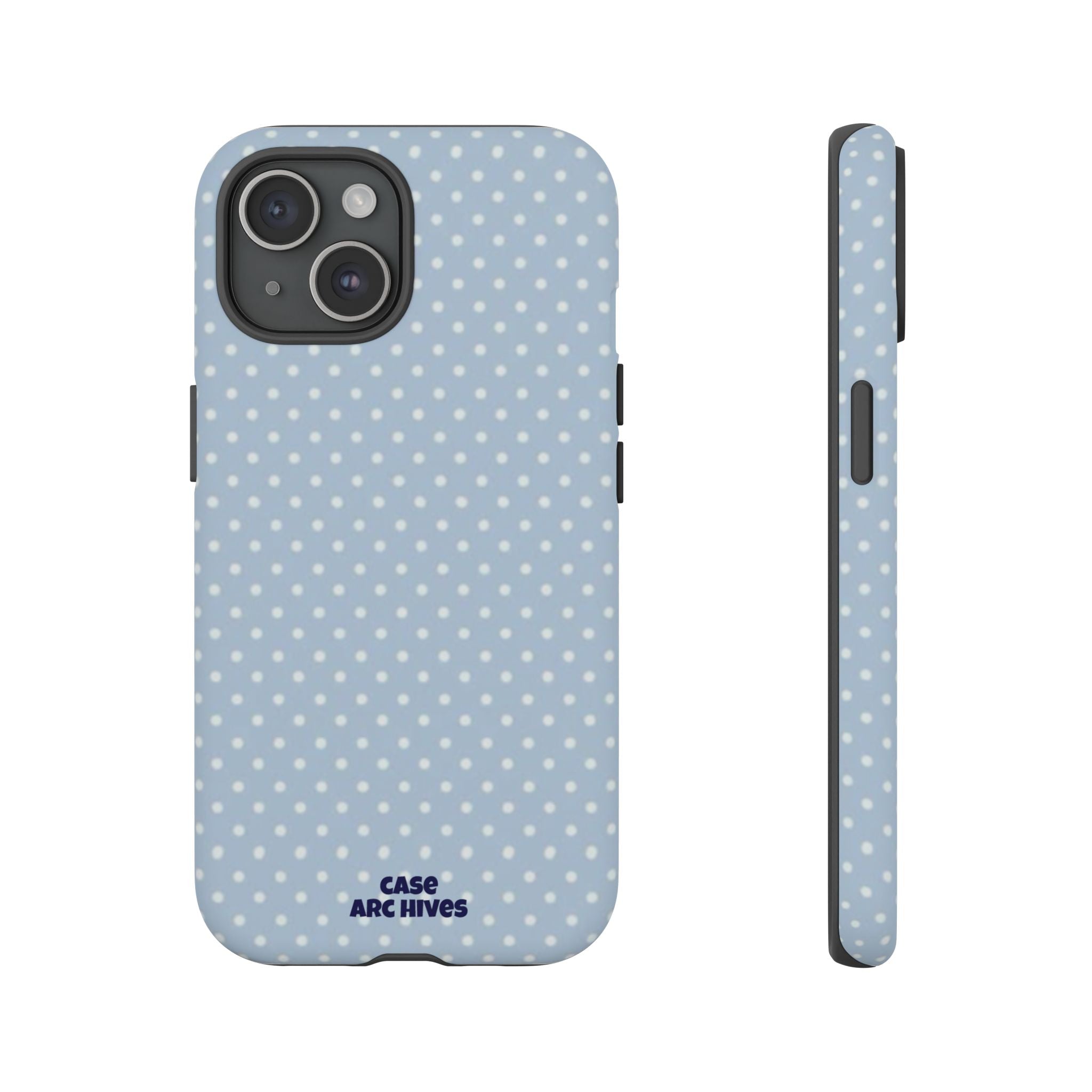 Pastel Blue Polka Dot Tough Phone Case — Protective iPhone Cover