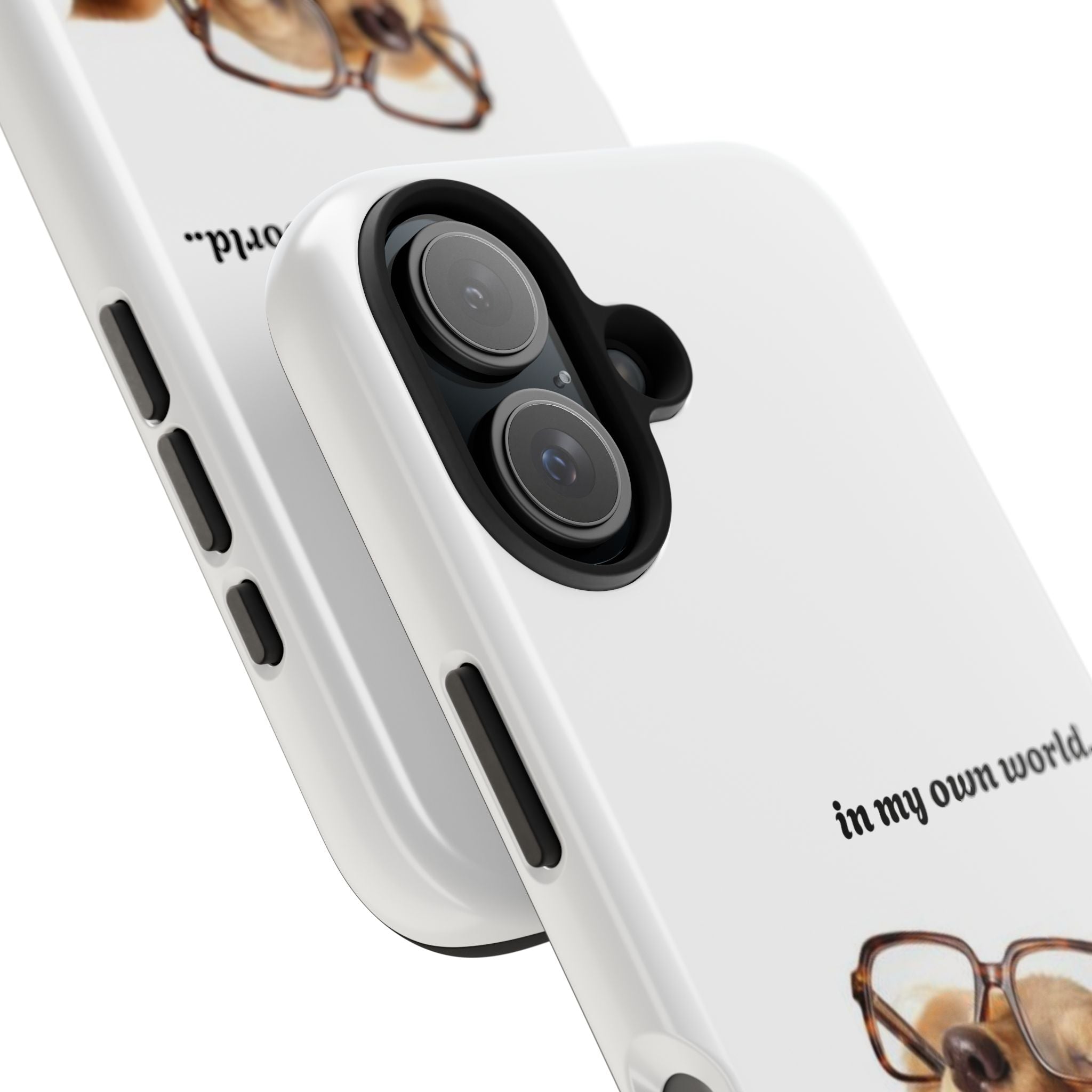 "In My Own World" Cute Dog Design, Durable Protective iPhone Case