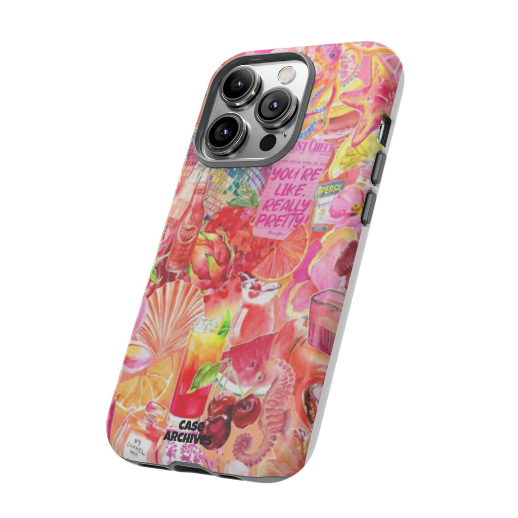 Phone Case — Pink Tropical Collage "You're Like, Really Pretty"