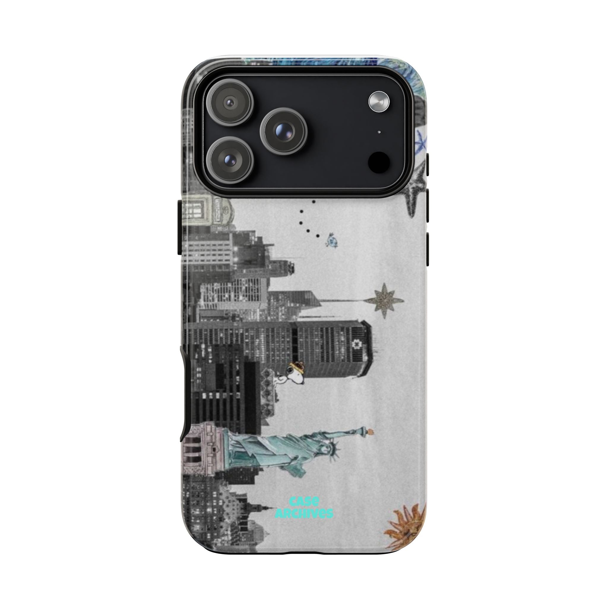 City Skyline Tough Phone Case – Statue of Liberty Urban Art Protective Cover
