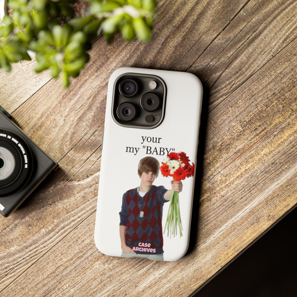 “your my 'BABY'” Justin Retro Photo Floral Design