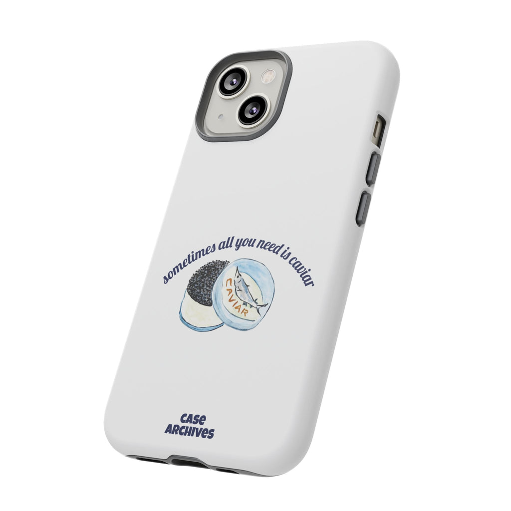 Caviar Illustration Phone Case — "sometimes all you need is caviar" Protective Hard Case