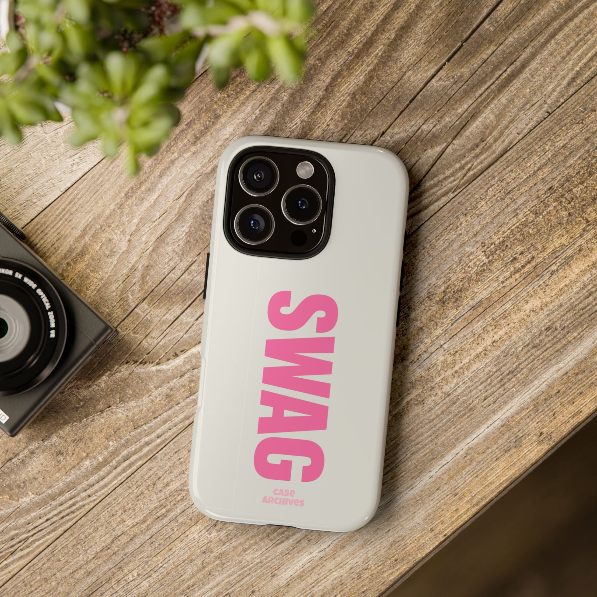 SWAG Phone Case — Bold Pink Vertical Text Tough Case
