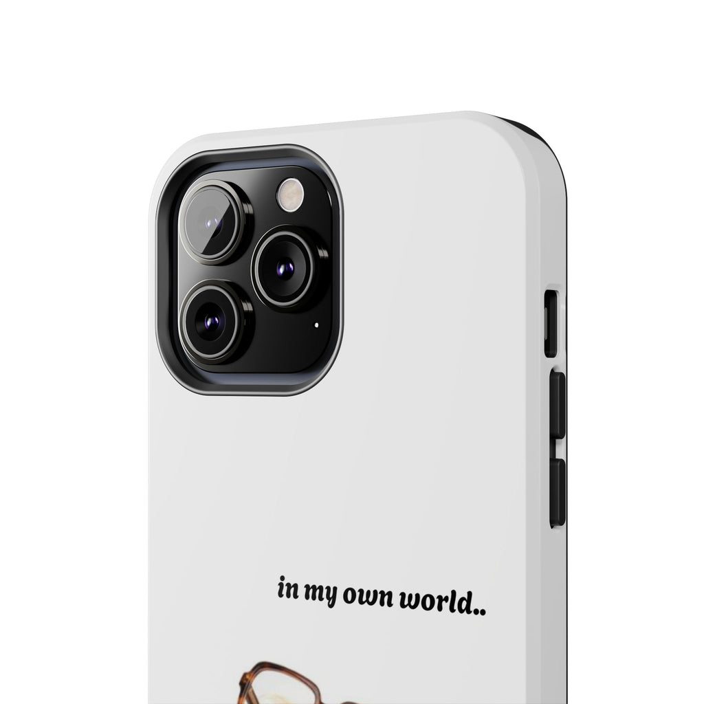"In My Own World" Cute Dog Design, Durable Protective iPhone Case