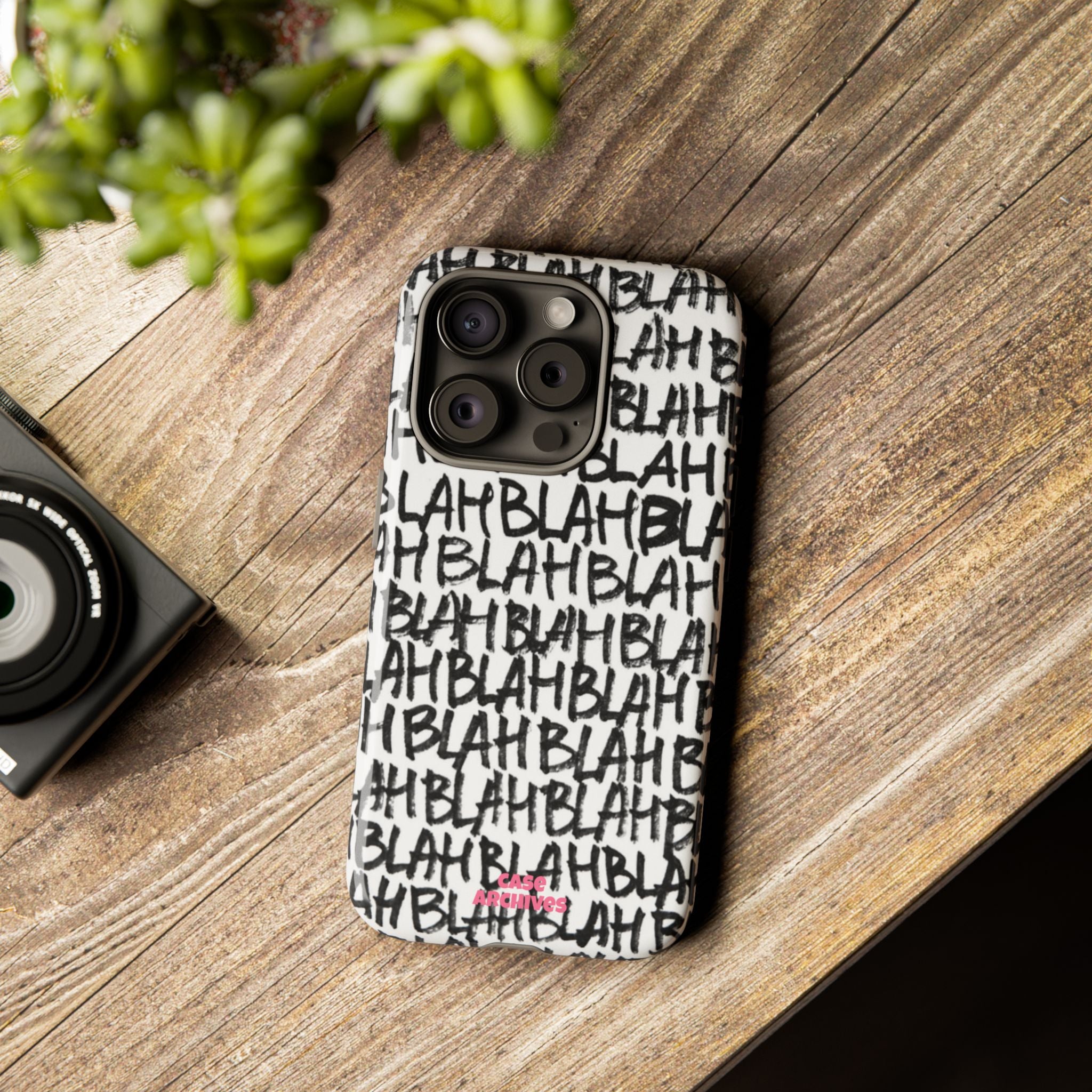 Phone Case — 'BLAH BLAH' Graffiti Text Protective Tough Case