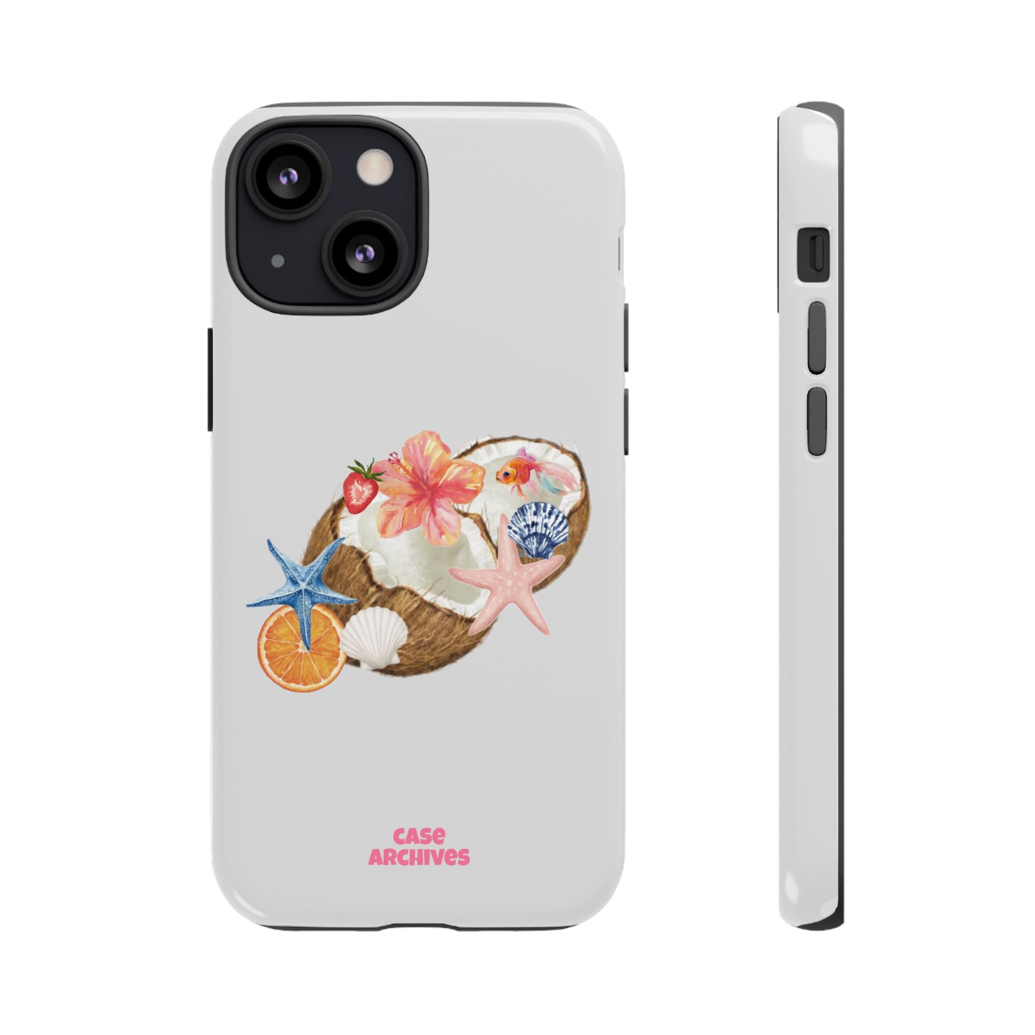 Beach Shells Tough Phone Case — Tropical Starfish & Hibiscus Design