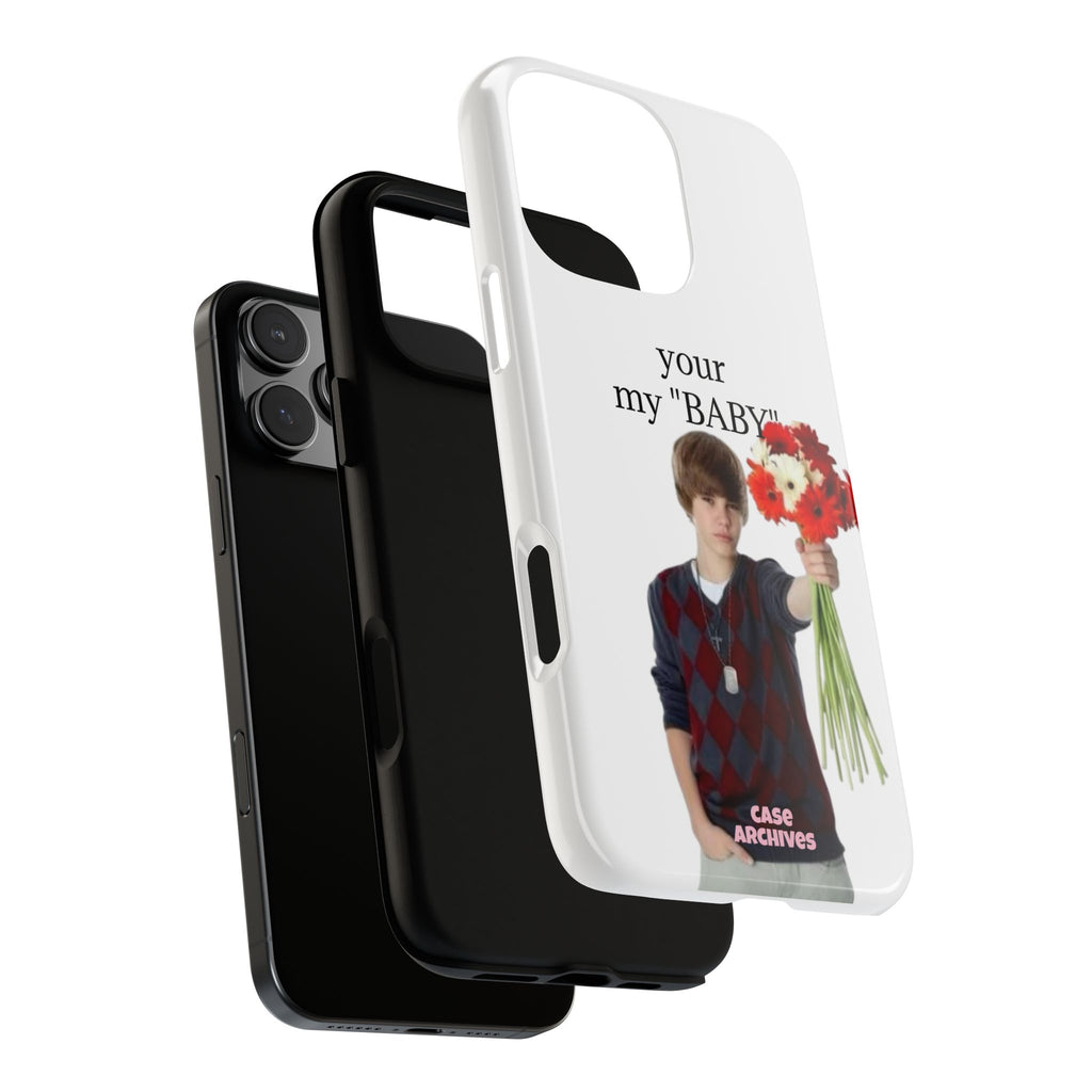 “your my 'BABY'” Justin Retro Photo Floral Design