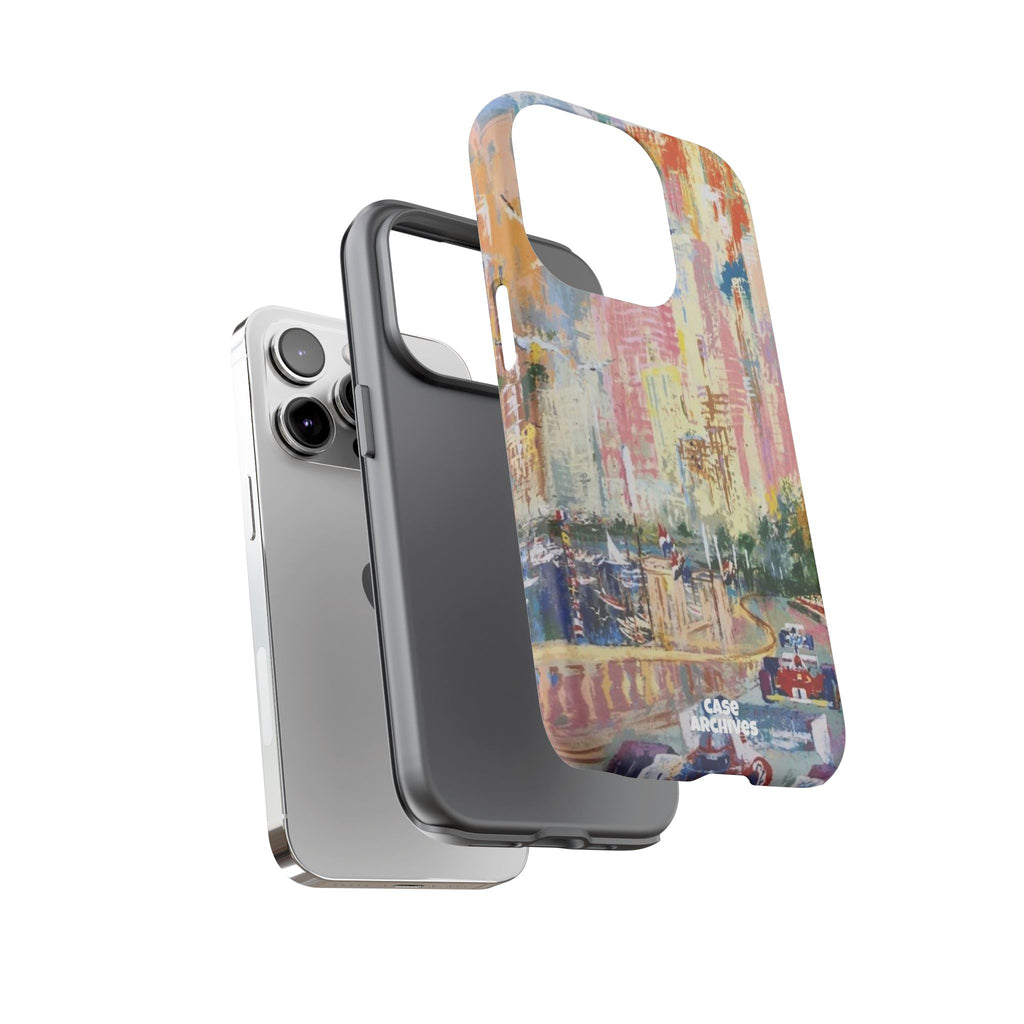 Racing Cityscape Phone Case — Vintage Grand Prix Art Protective Cover