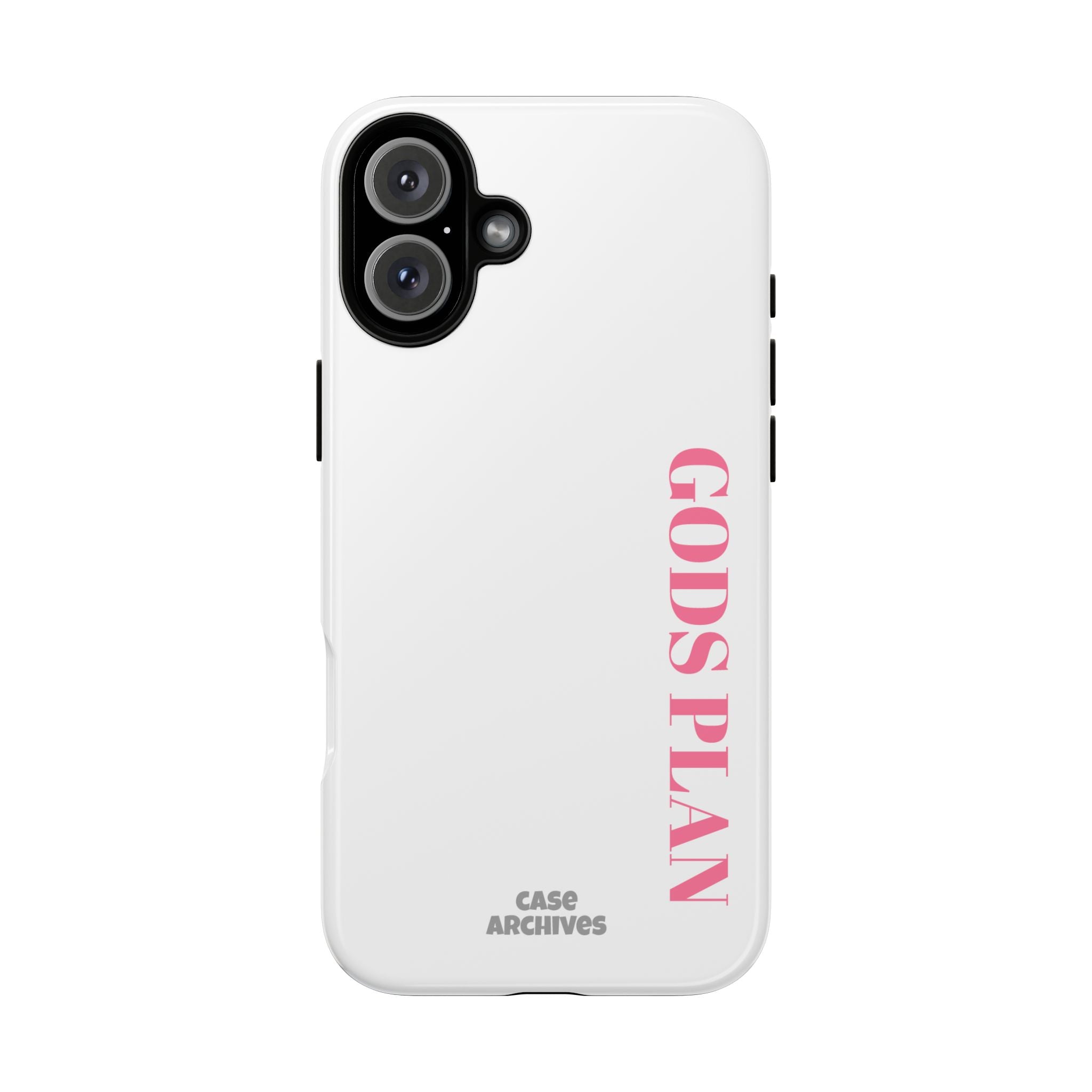 Phone Case — GODS PLAN Vertical Pink Text Religious iPhone Cover