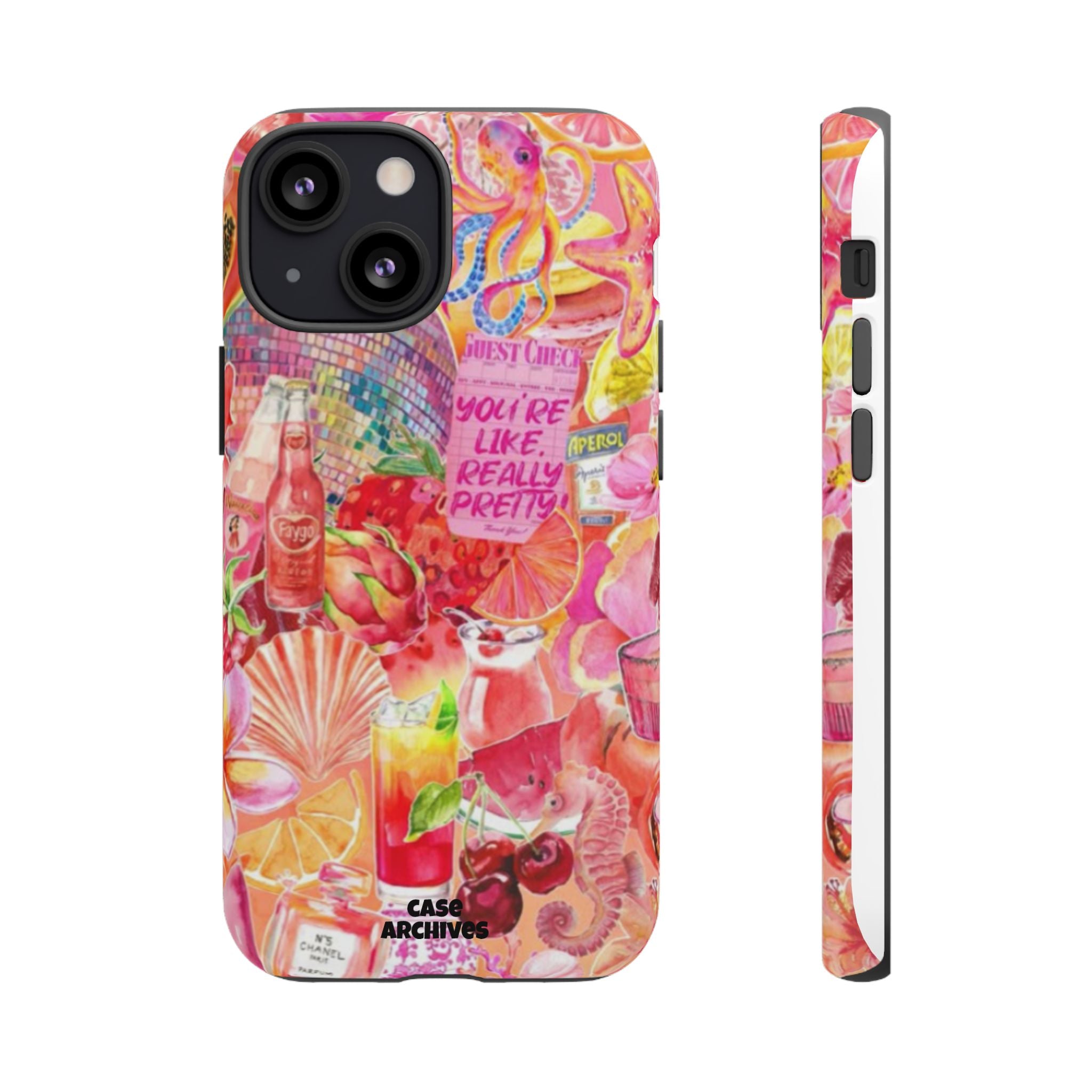 Phone Case — Pink Tropical Collage "You're Like, Really Pretty"