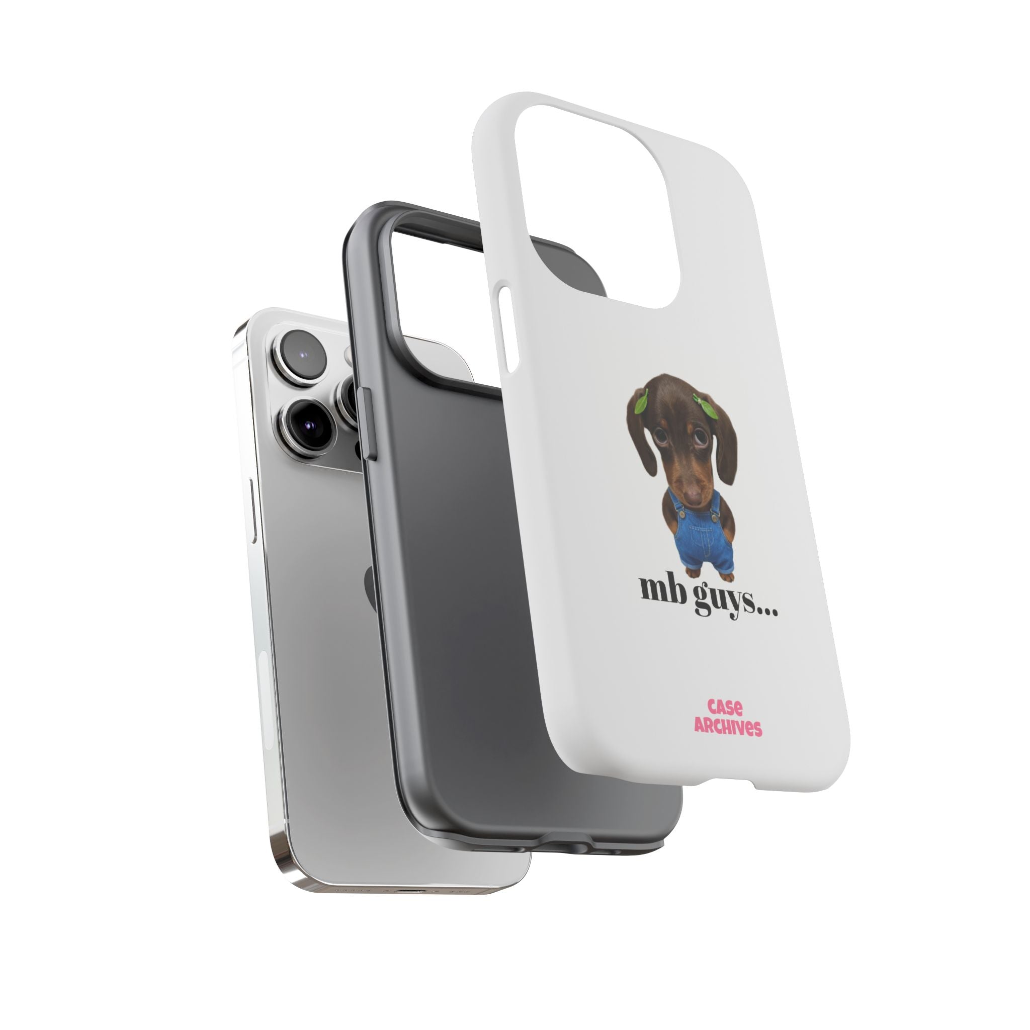 Phone Case — Cute Dachshund Puppy Design with 'nb guys...' Text