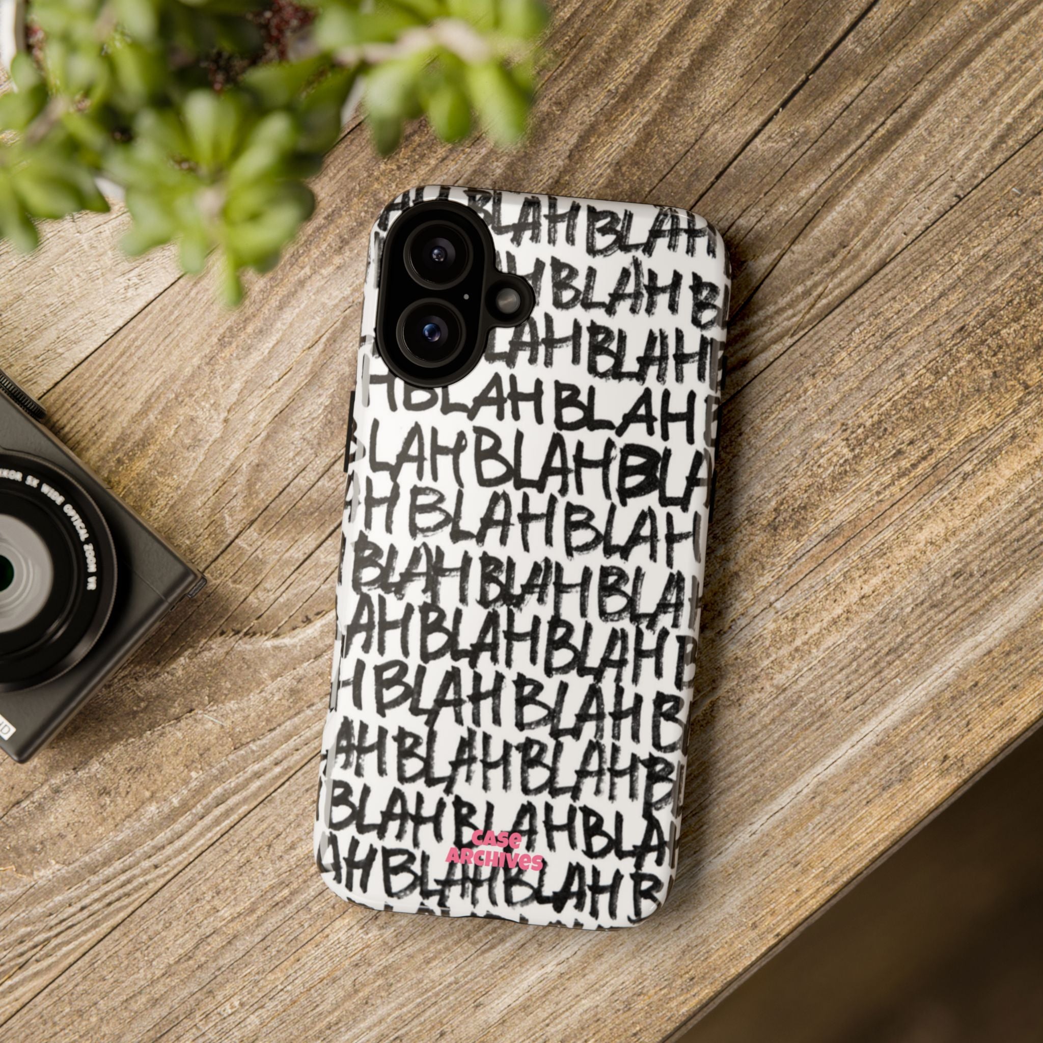 Phone Case — 'BLAH BLAH' Graffiti Text Protective Tough Case
