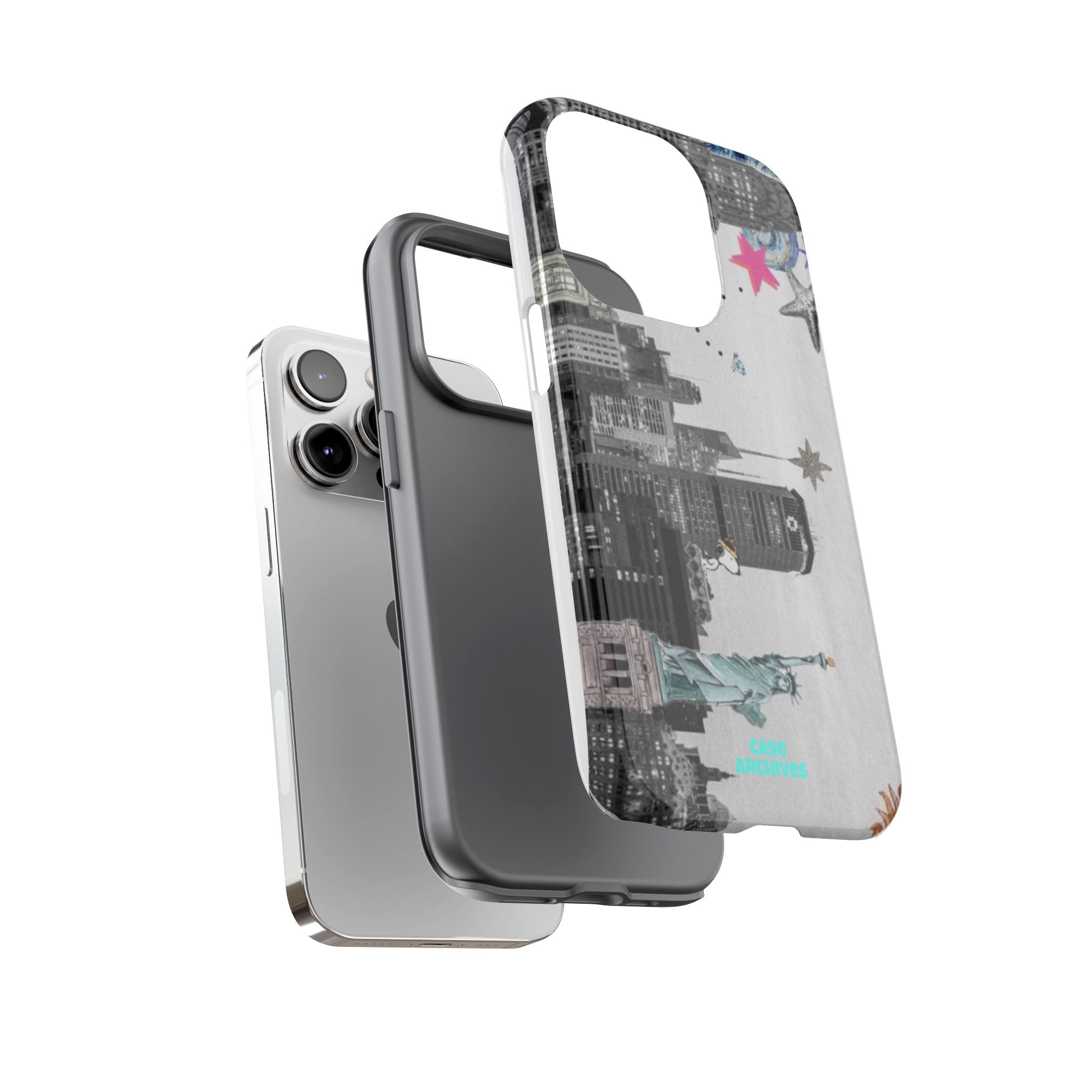 City Skyline Tough Phone Case – Statue of Liberty Urban Art Protective Cover