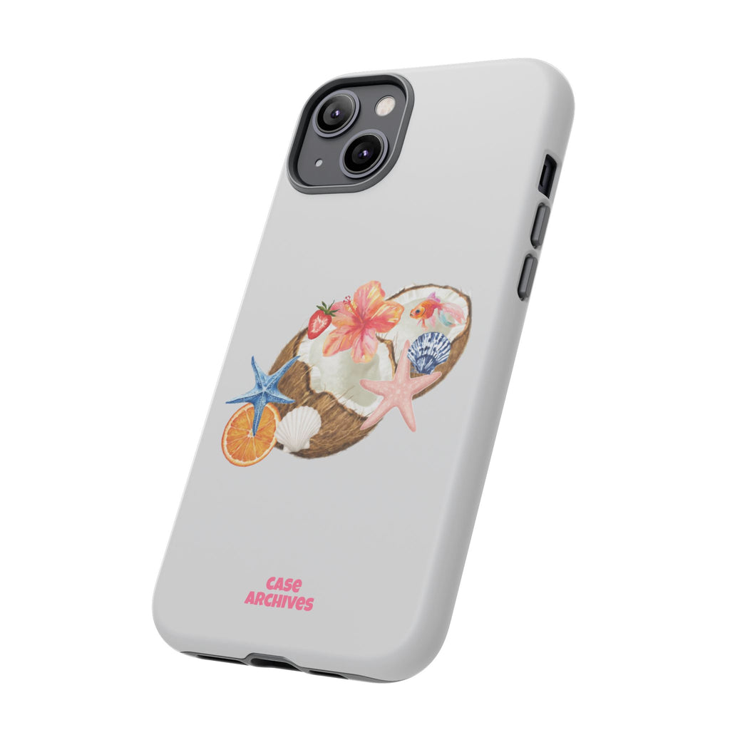 Beach Shells Tough Phone Case — Tropical Starfish & Hibiscus Design