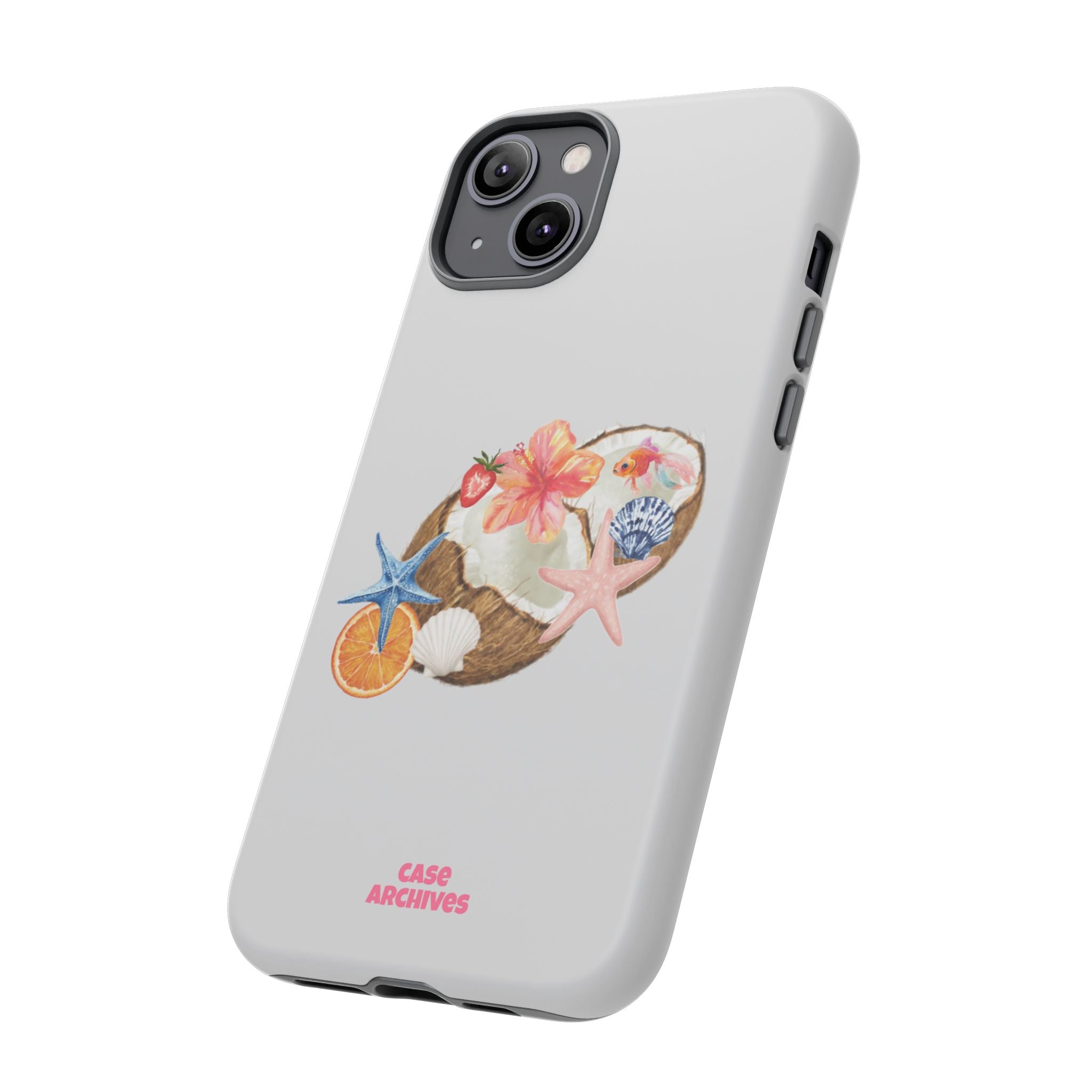 Beach Shells Tough Phone Case — Tropical Starfish & Hibiscus Design