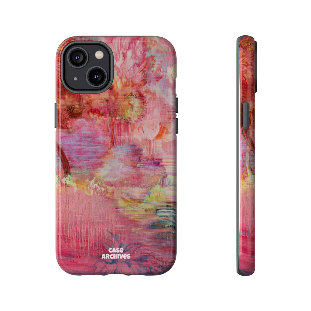 Floral Pink Abstract Phone Case — Tough Durable iPhone Cover