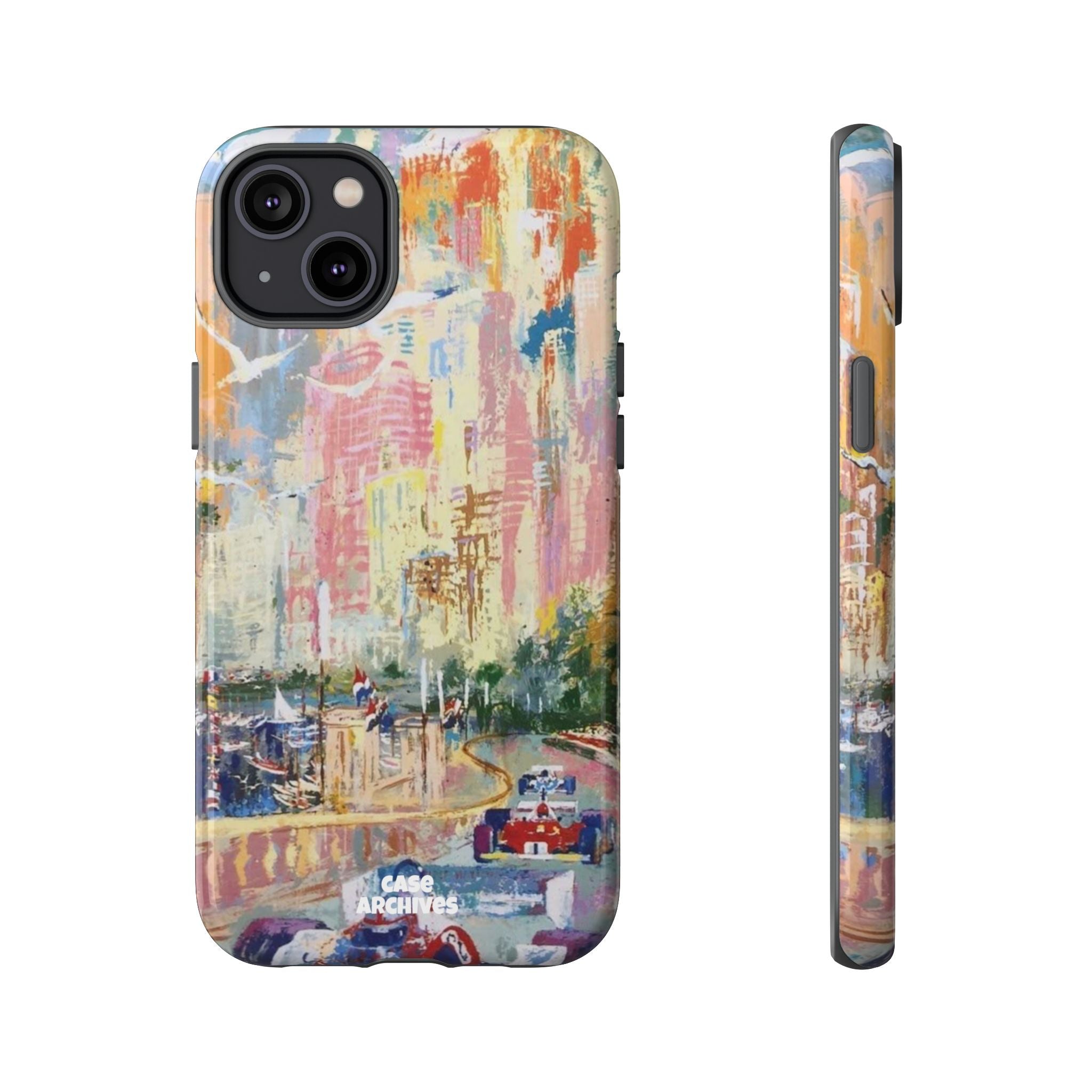 Racing Cityscape Phone Case — Vintage Grand Prix Art Protective Cover