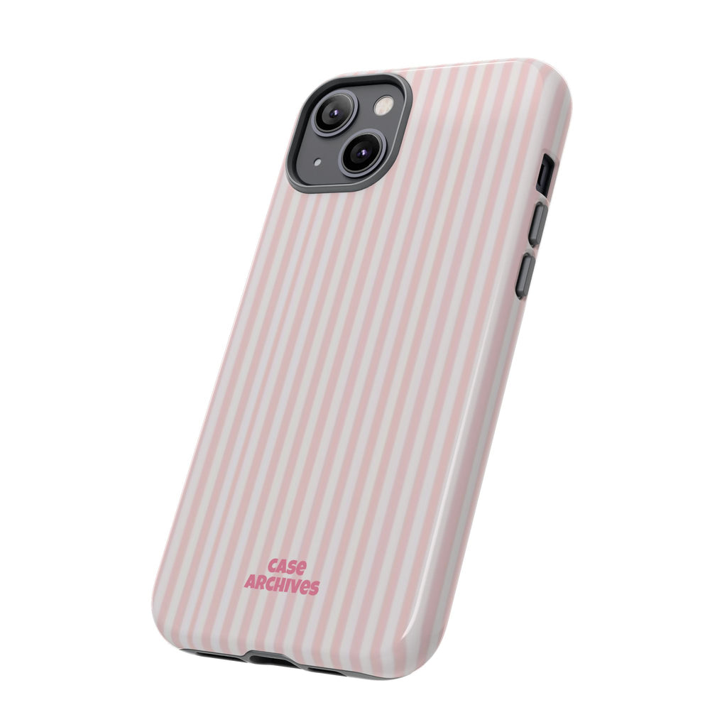 Pink Pastel Stripe Tough Phone Case — Protective iPhone Cover