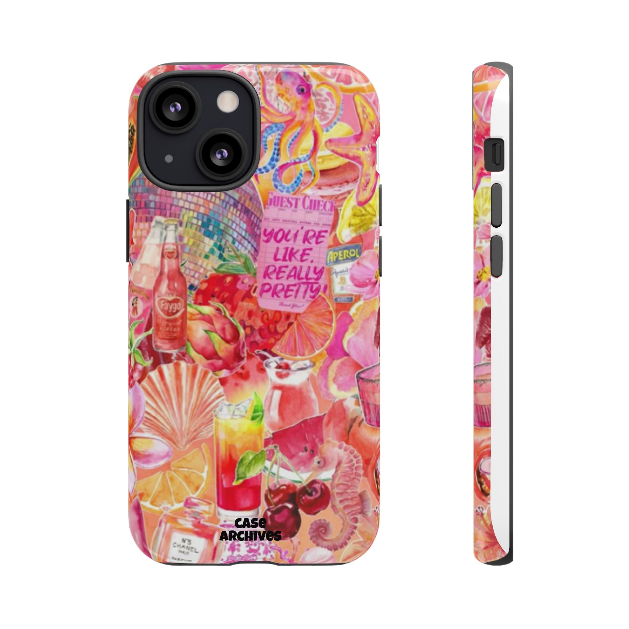 Phone Case — Pink Tropical Collage "You're Like, Really Pretty"