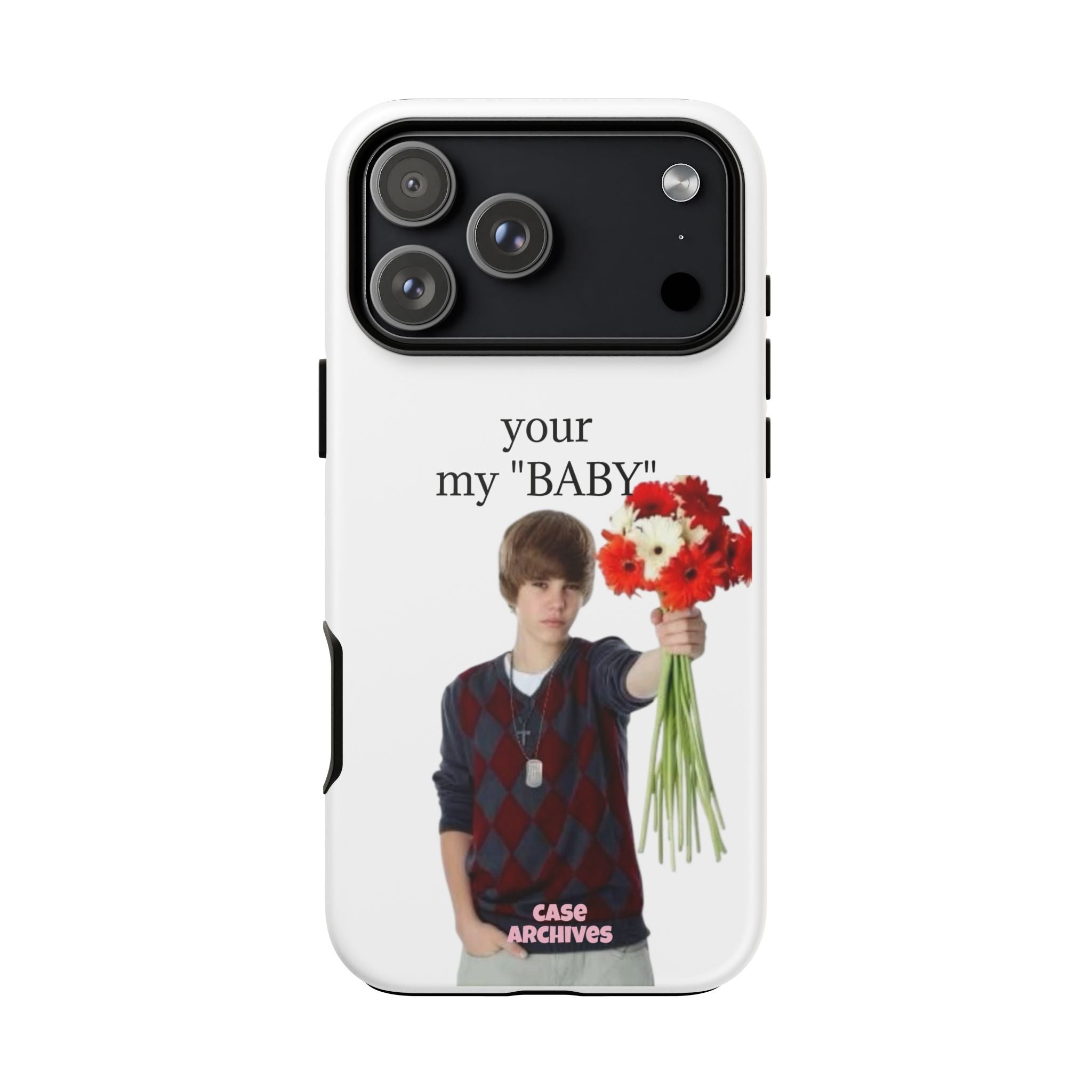 “your my 'BABY'” Justin Retro Photo Floral Design