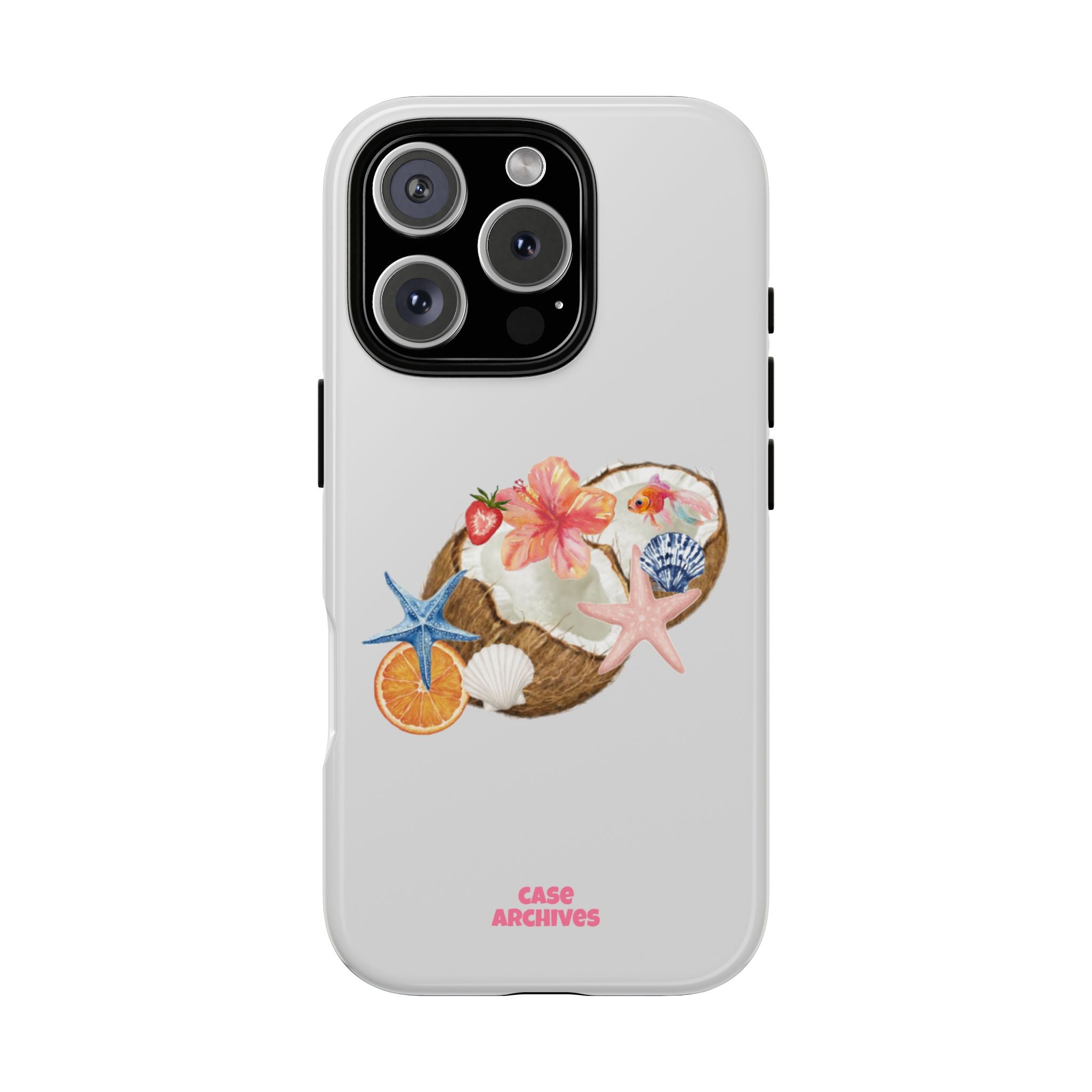 Beach Shells Tough Phone Case — Tropical Starfish & Hibiscus Design