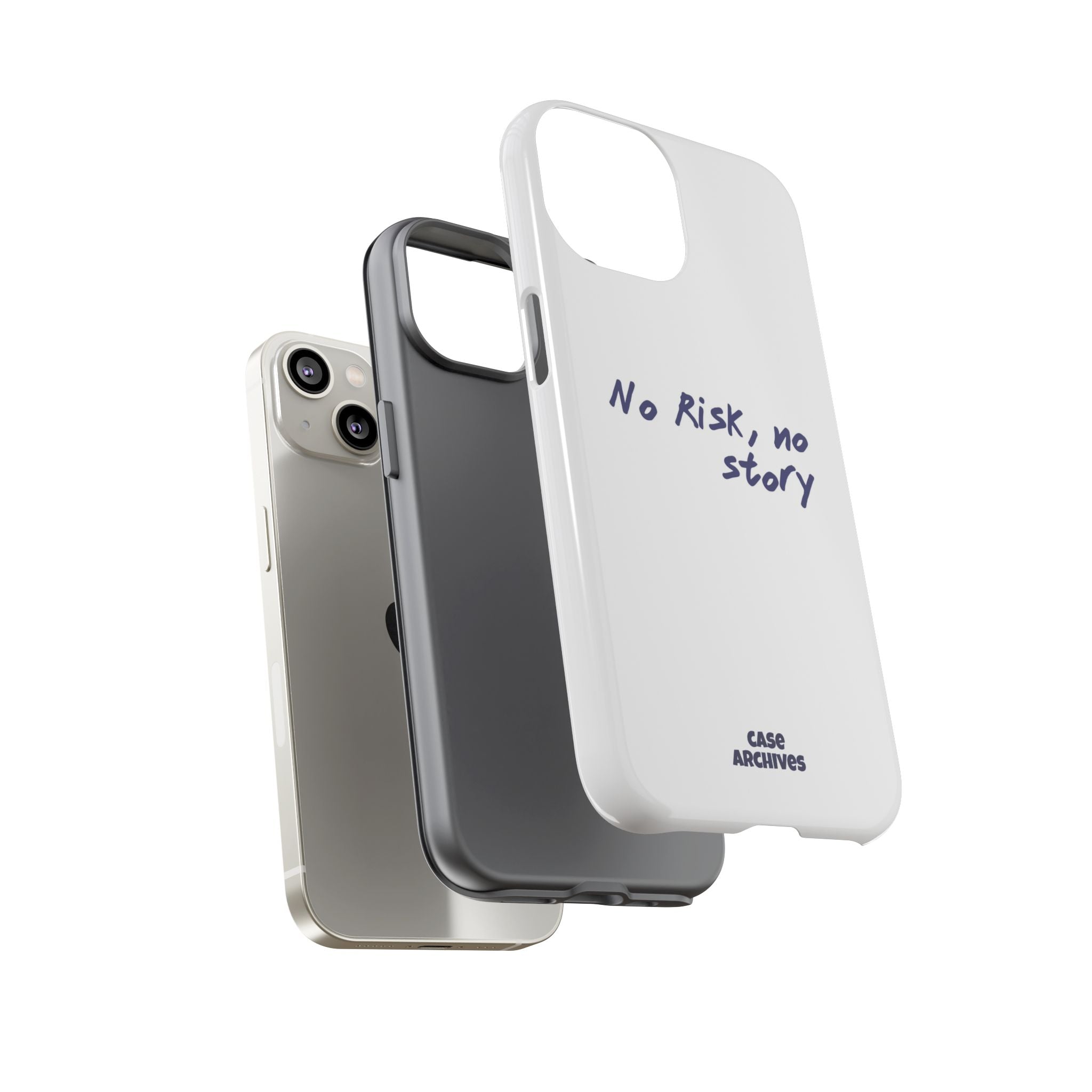 Phone Case — "No Risk, No Story" Minimal Motivational Tough Case