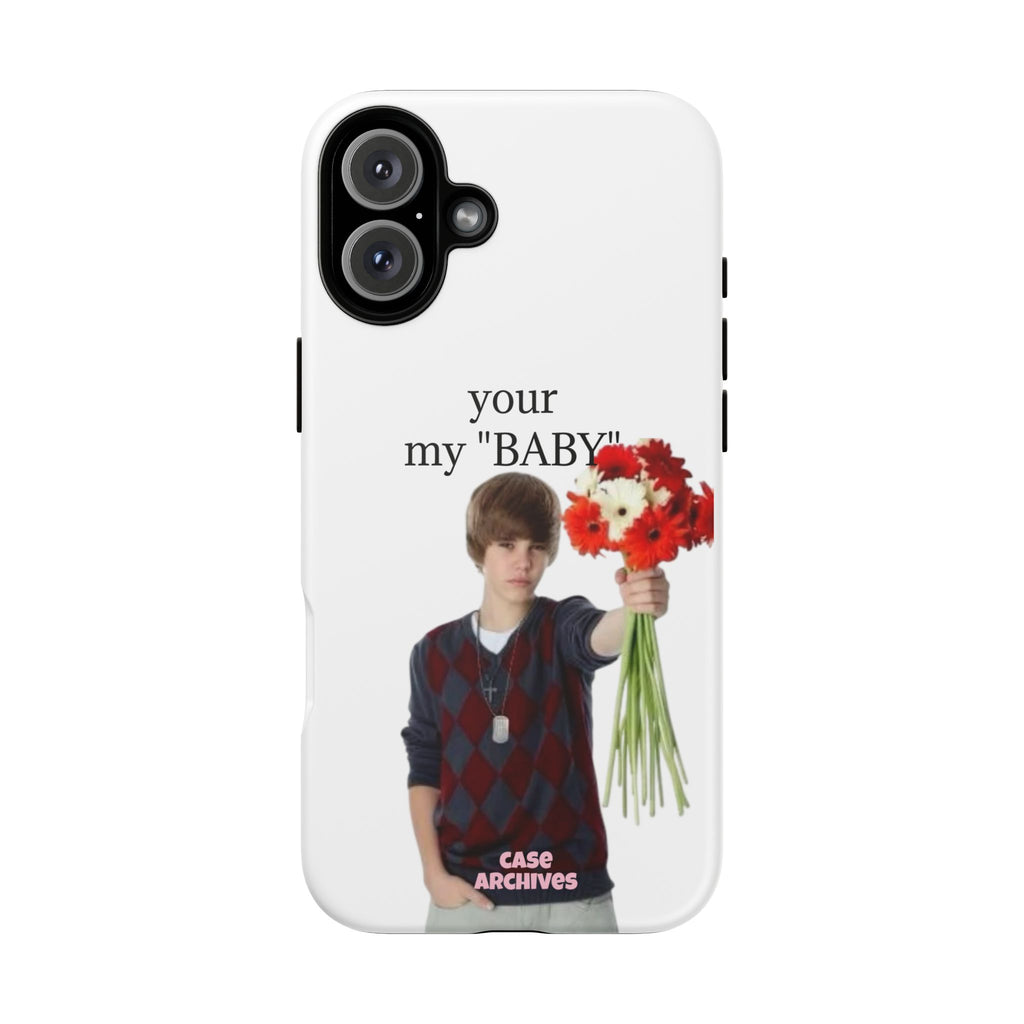“your my 'BABY'” Justin Retro Photo Floral Design