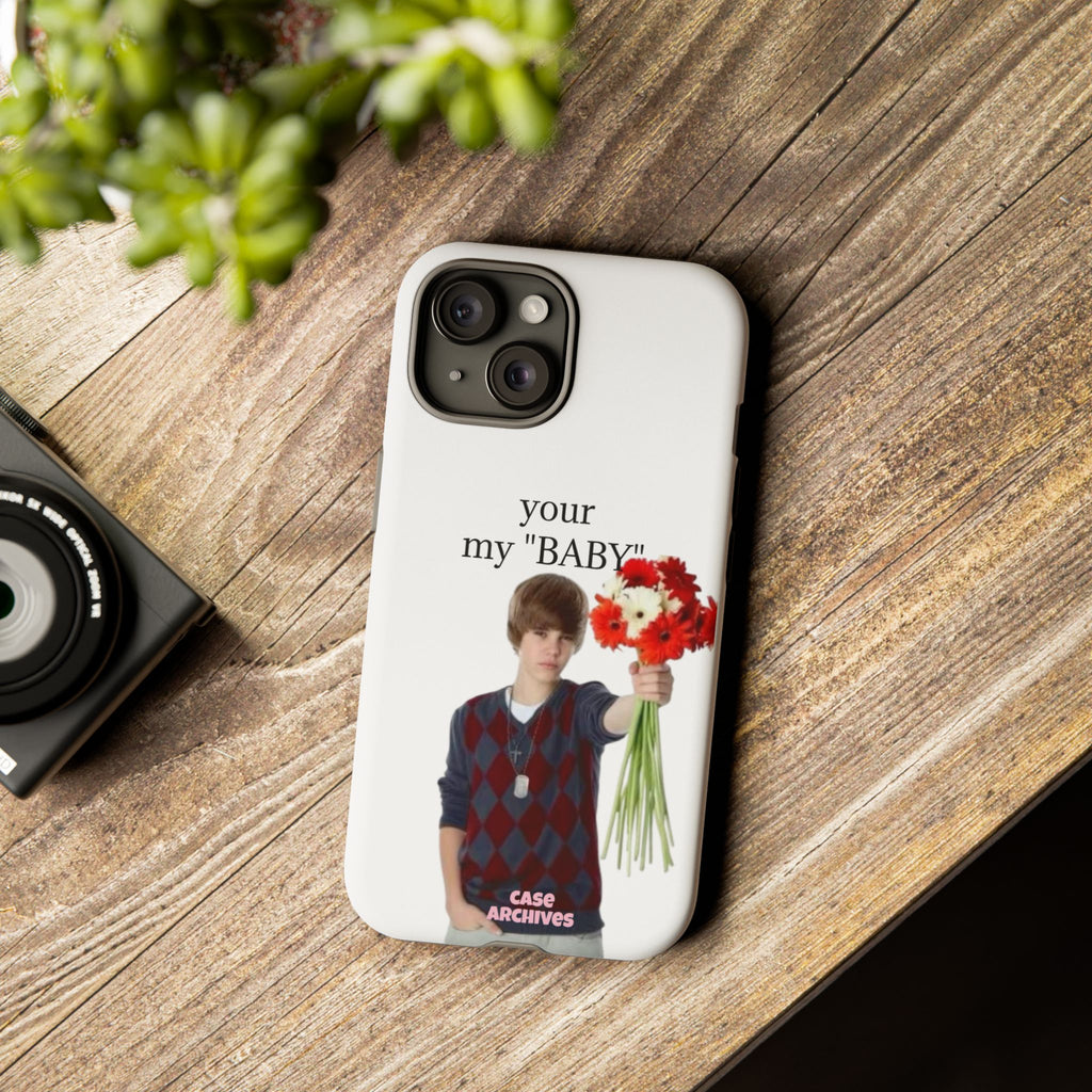 “your my 'BABY'” Justin Retro Photo Floral Design