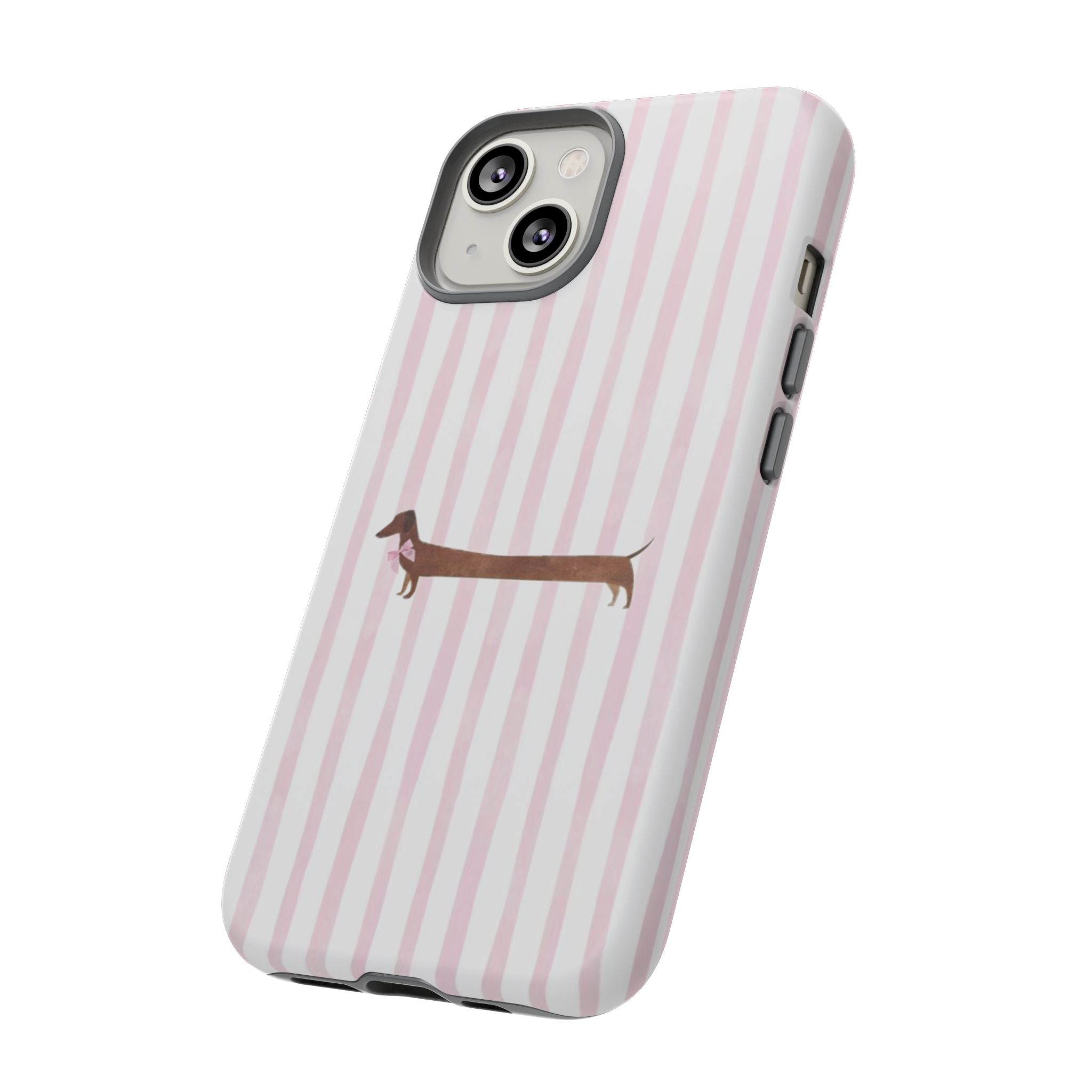 Dachshund Stripe Phone Case — Cute Pink Wiener Dog Protective Case