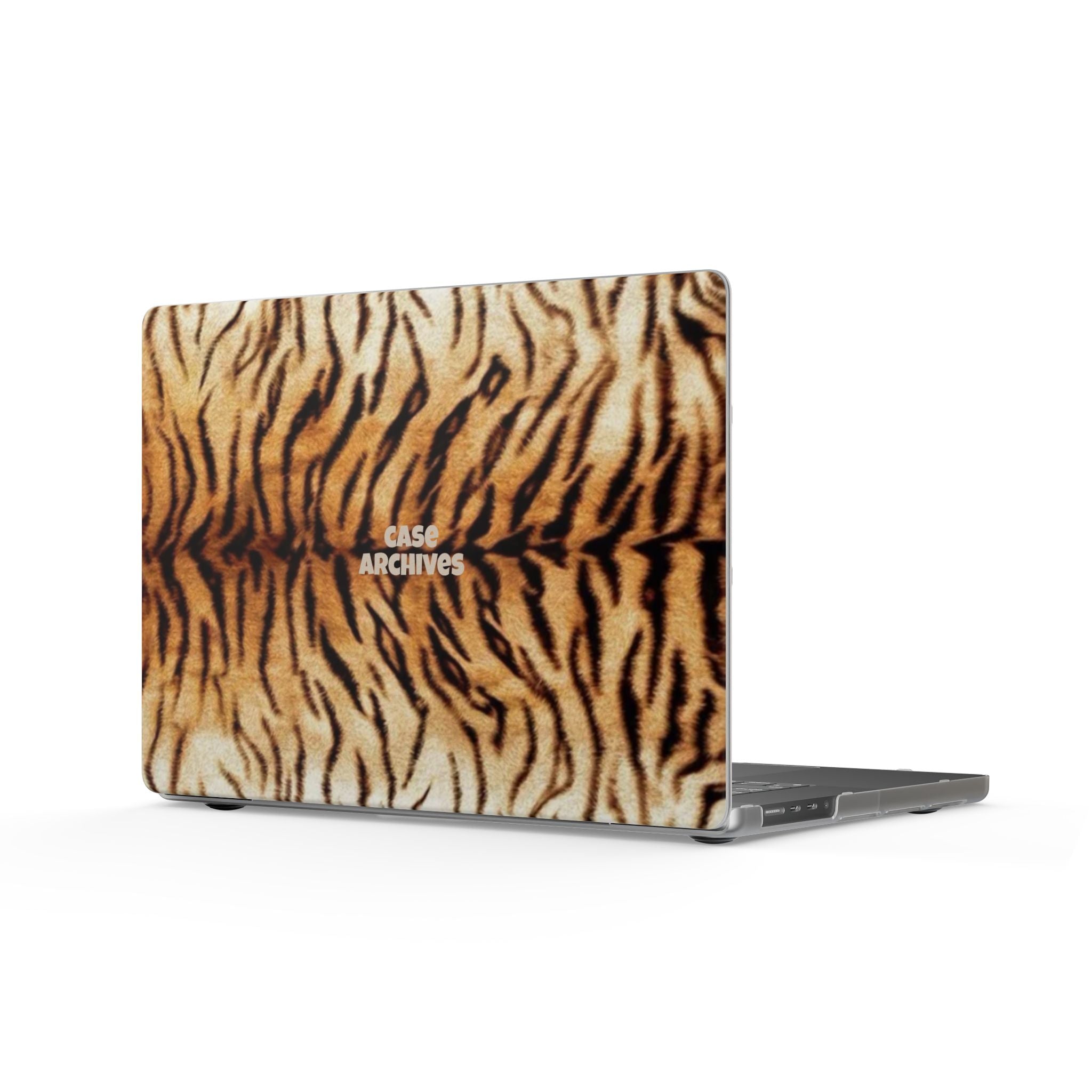 Tiger Print Matte MacBook Case — Bold Animal Stripe Laptop Cover