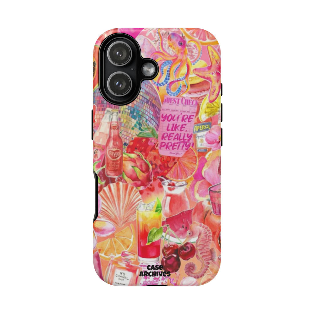 Phone Case — Pink Tropical Collage "You're Like, Really Pretty"
